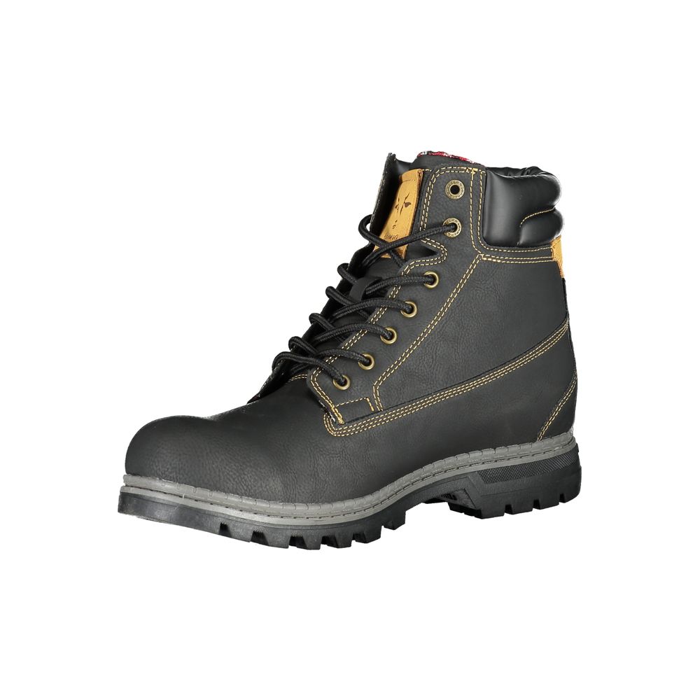 Black Polyester Mens Boot