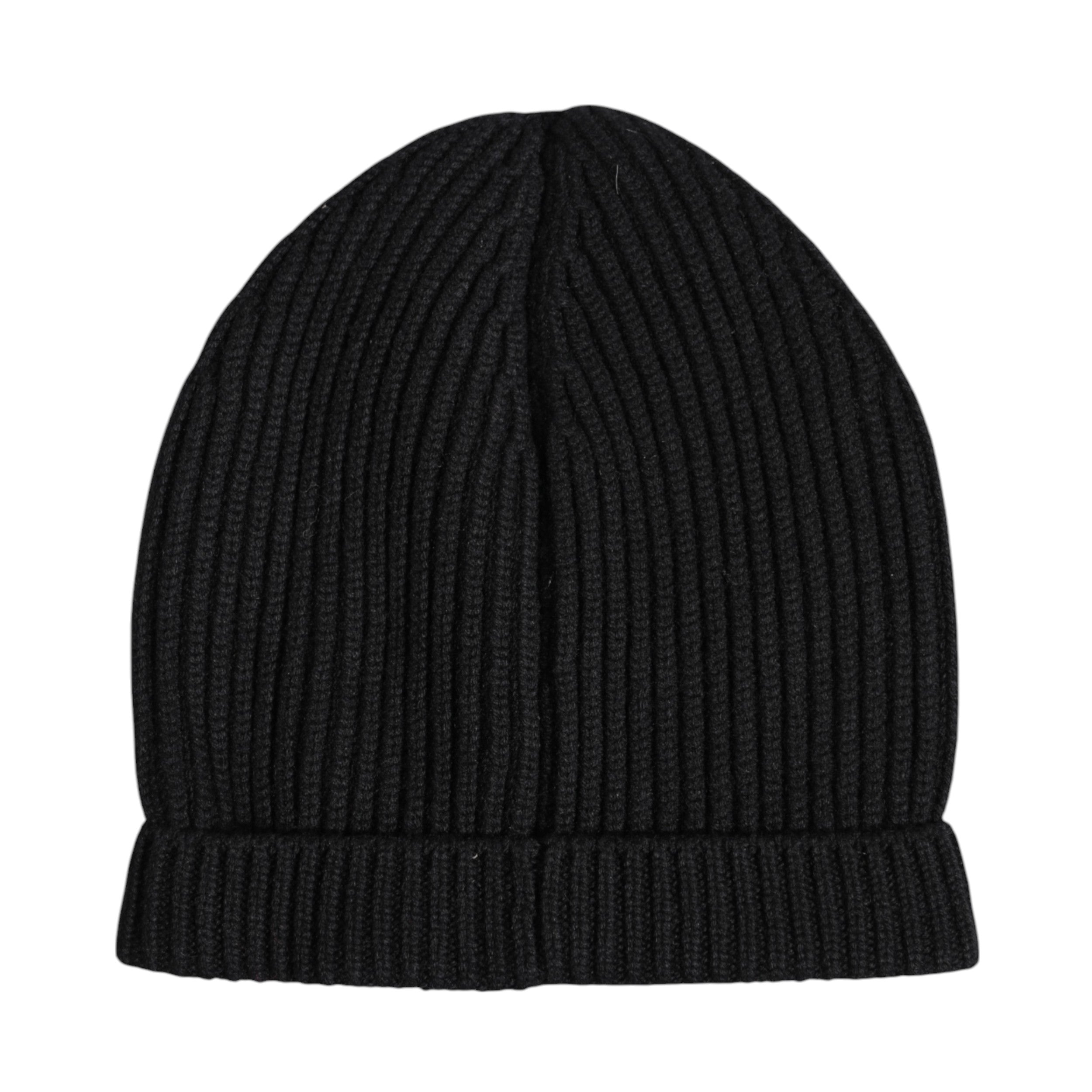 Black Cashmere Knitted Winter Beanie Hat