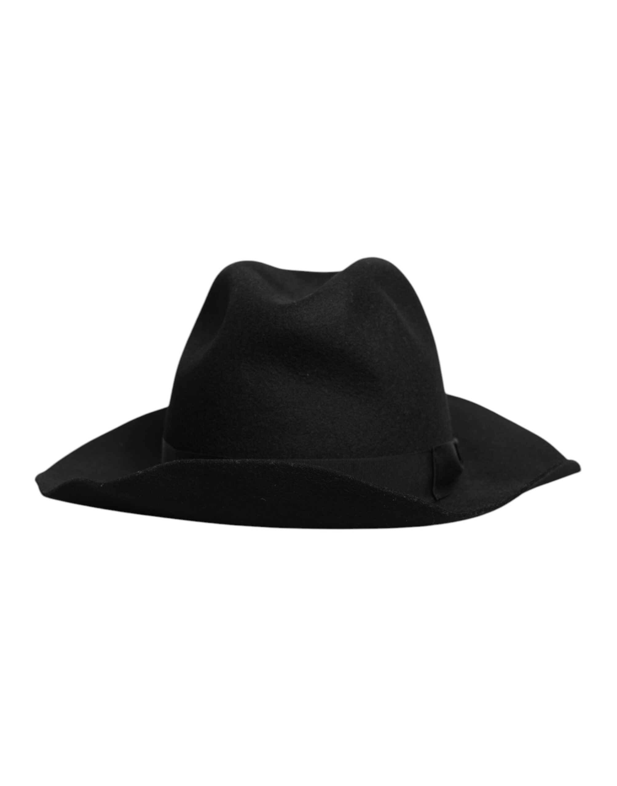 Černý klobouk Fedora s širokou krempou