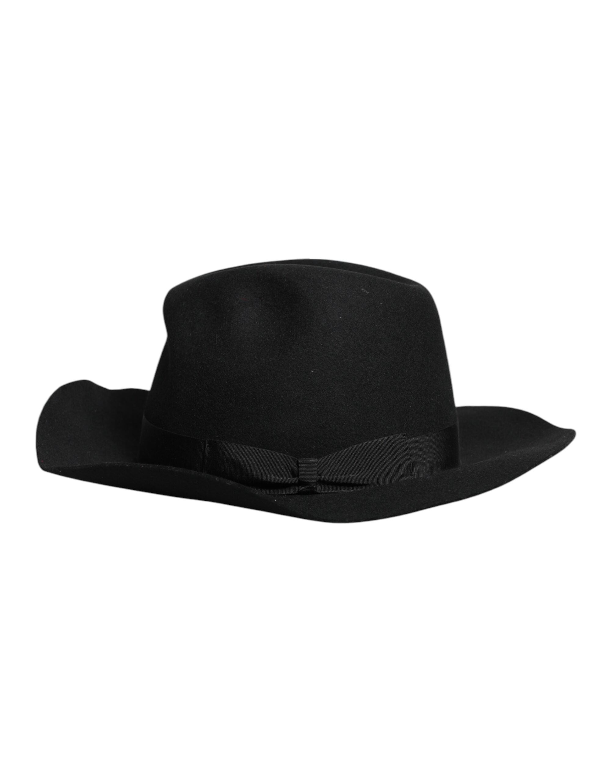 Černý klobouk Fedora s širokou krempou
