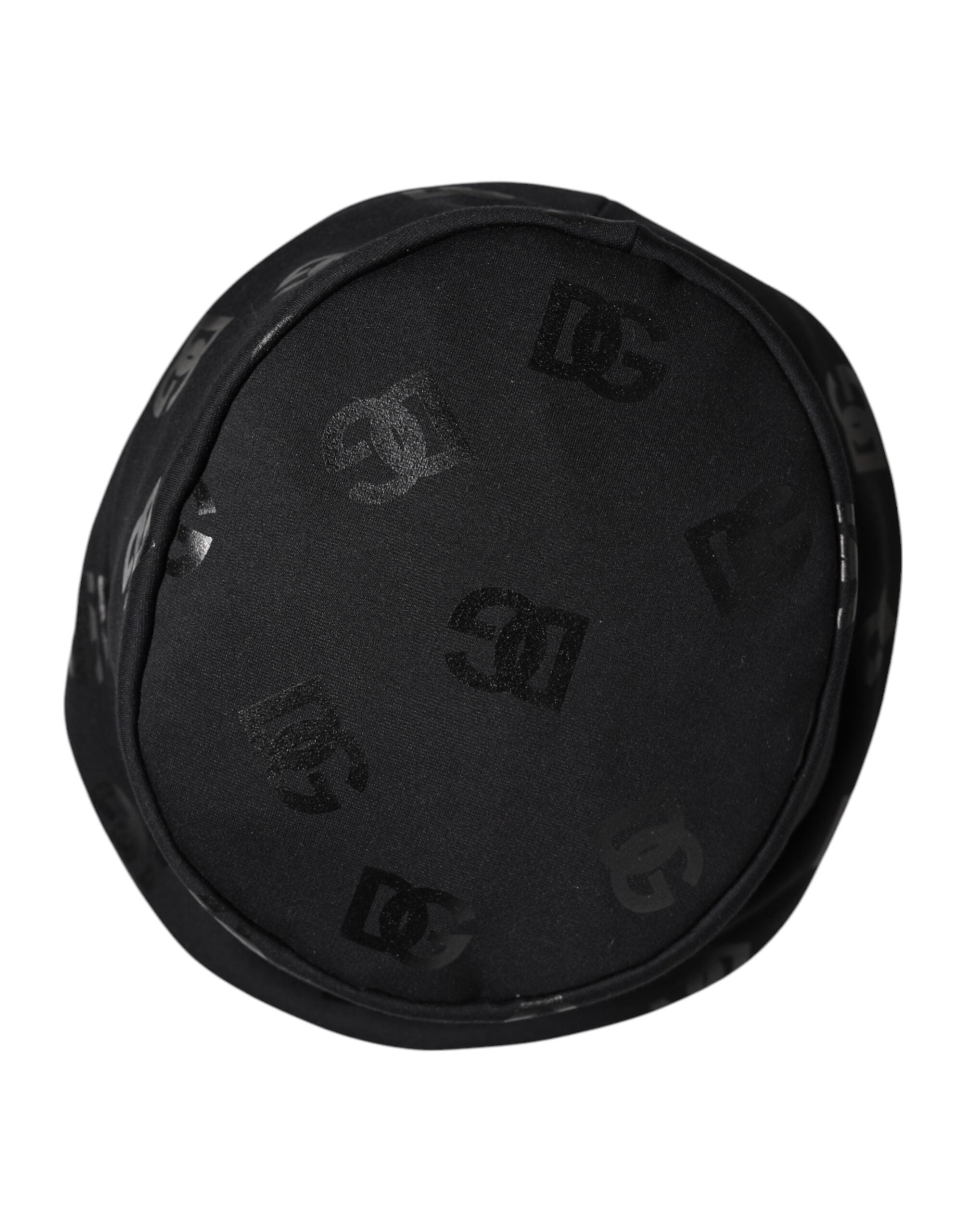 Černý klobouk DG Monogram z polyesterového žakáru