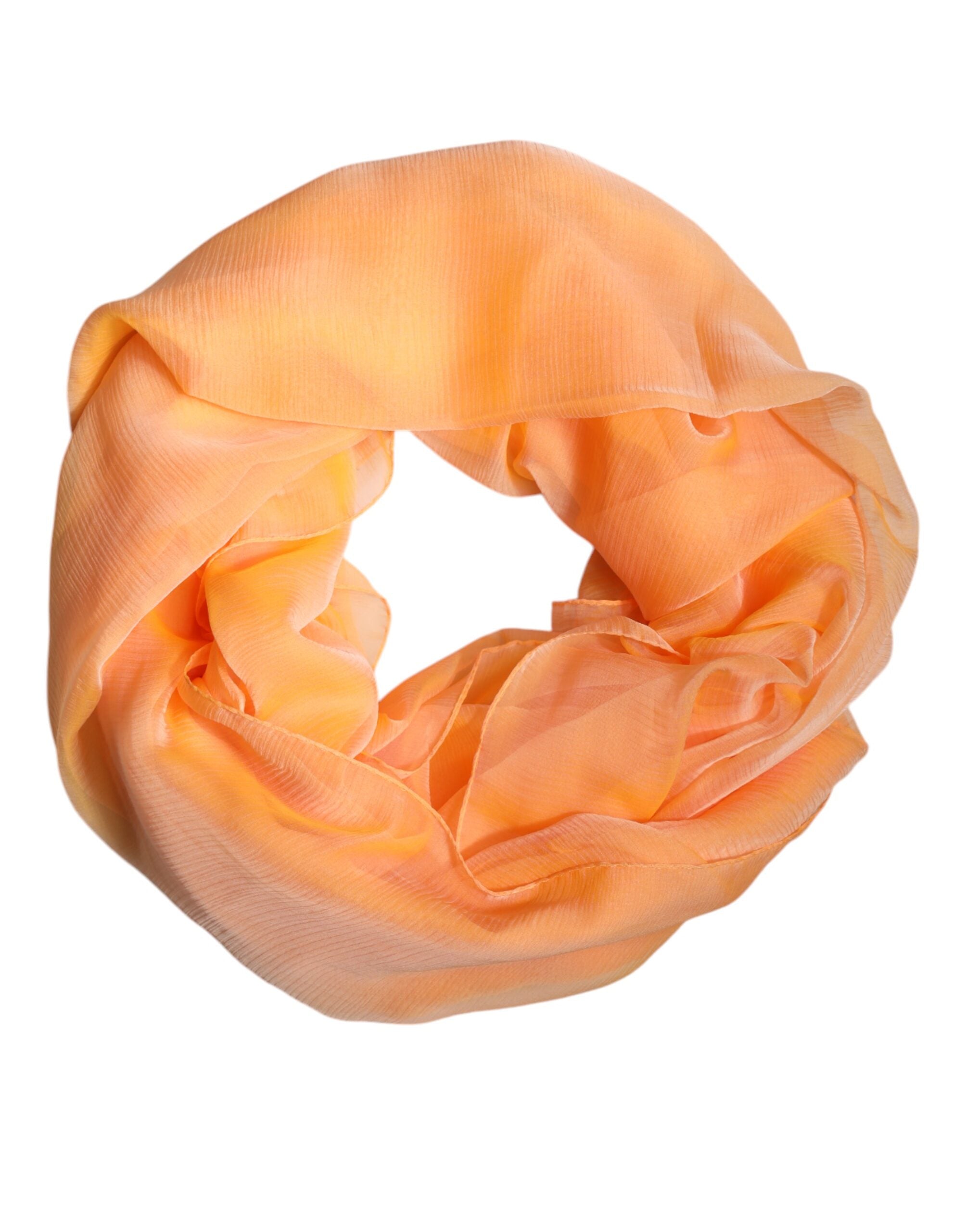 Oranžový hedvábný obdélníkový šál