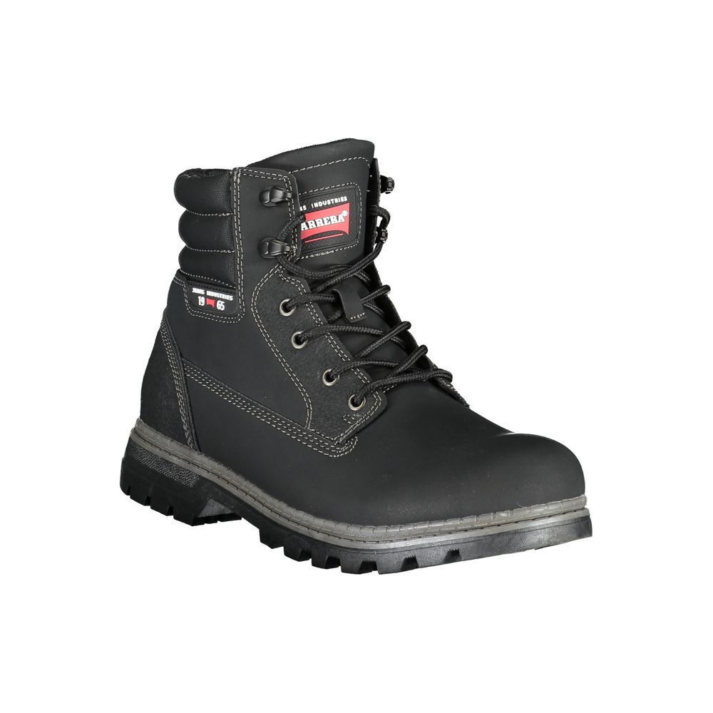 Black Polyester Men Boot