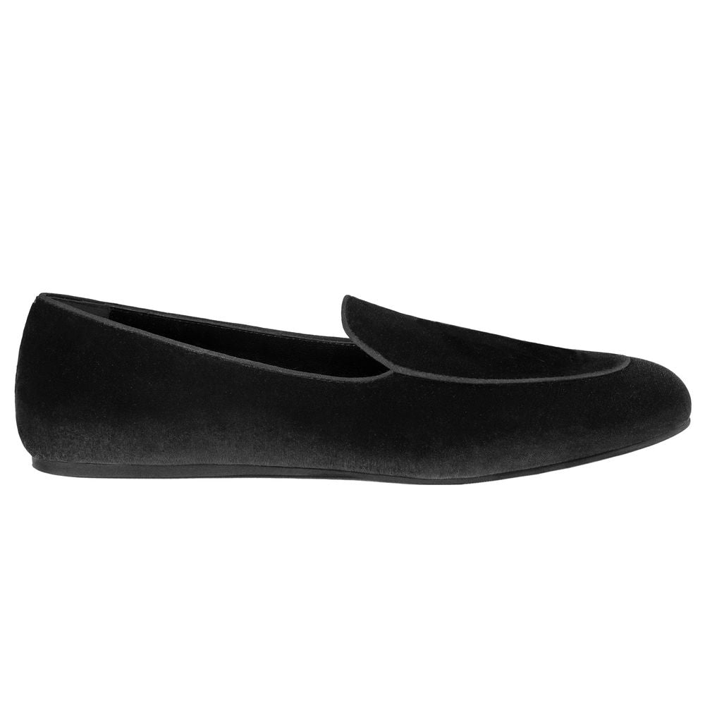 Černé sametové unisex mokasíny