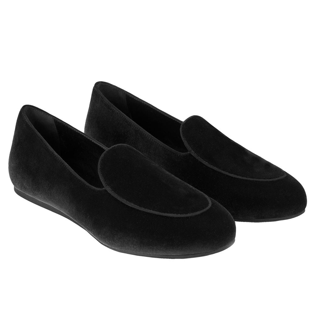Černé sametové unisex mokasíny