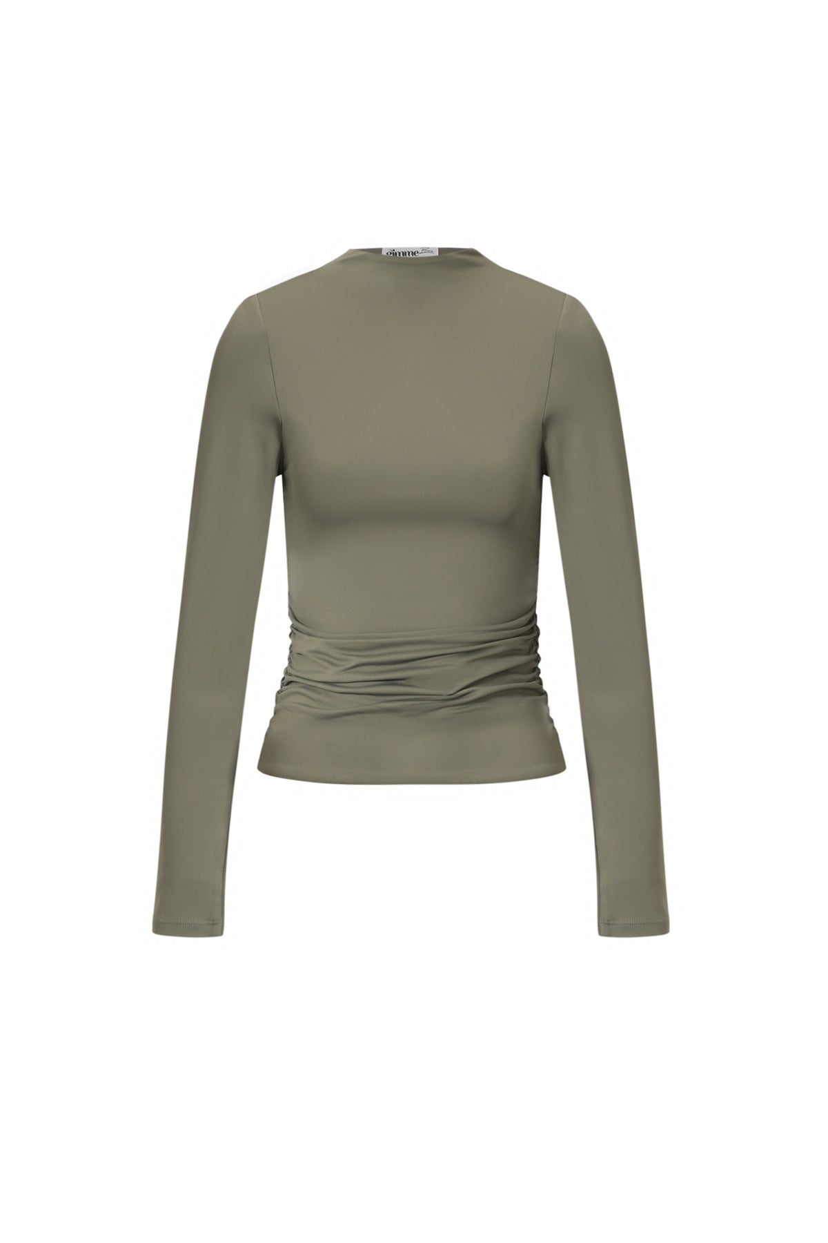 Knitted Nylon Women's Long Sleeve Top Basic Solid Color