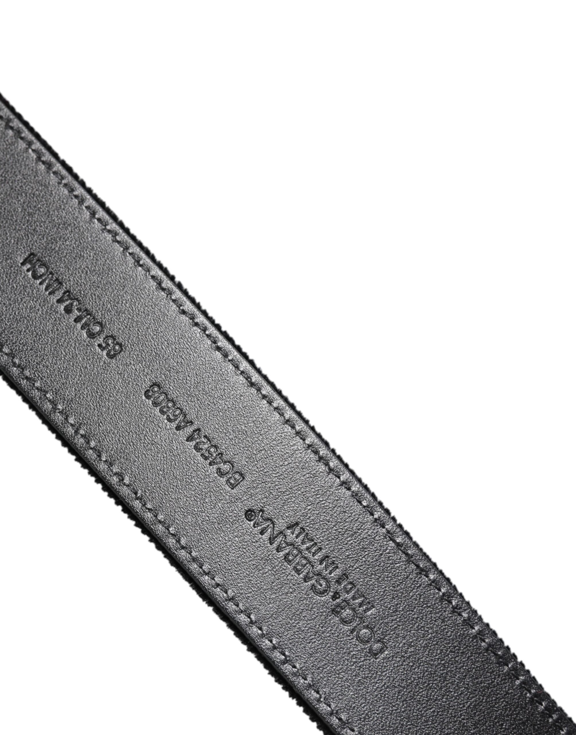 Black Cotton Silver Metal Buckle Belt