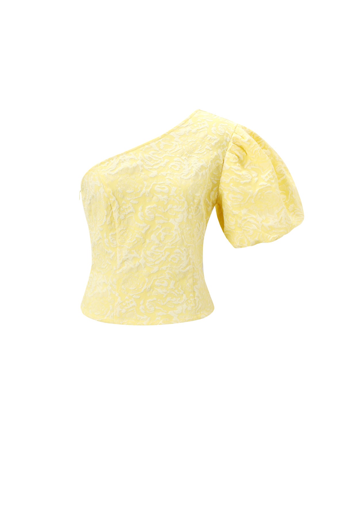 Woven Polyester Fiber Women's One-Shoulder Top Elegant Floral Print