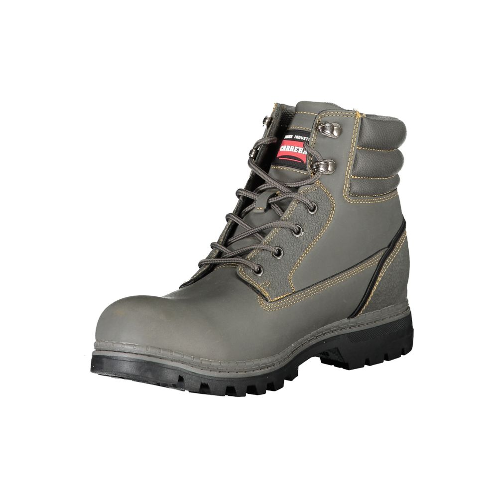 Gray Polyester Mens Boot