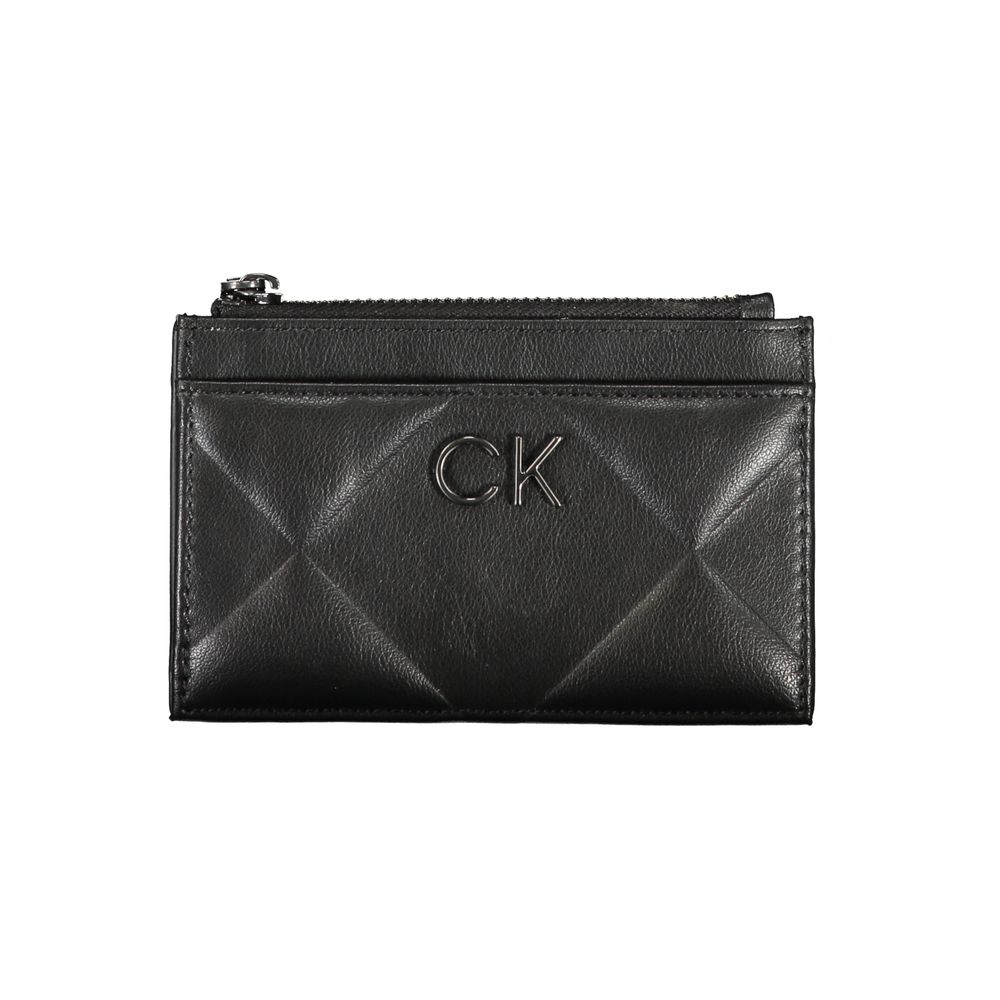 Elegantní černá peněženka na zip s kontrastními detaily