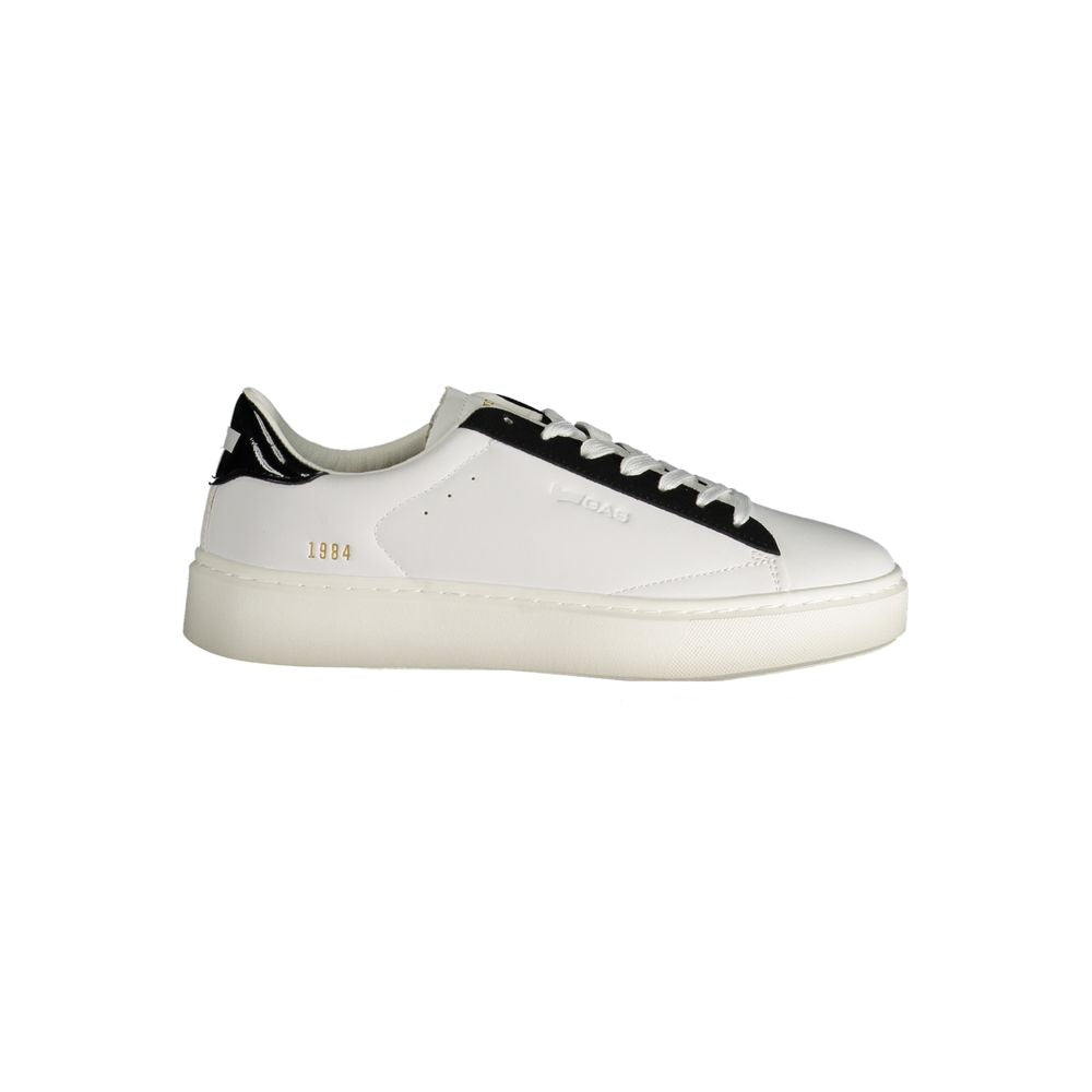 White Polyester Women Sneaker