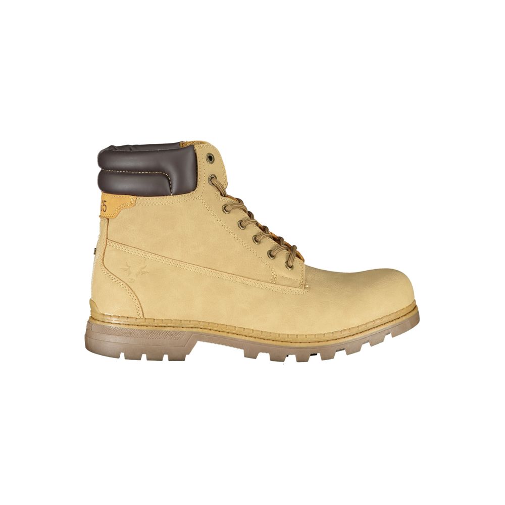 Beige Polyester Men Boot