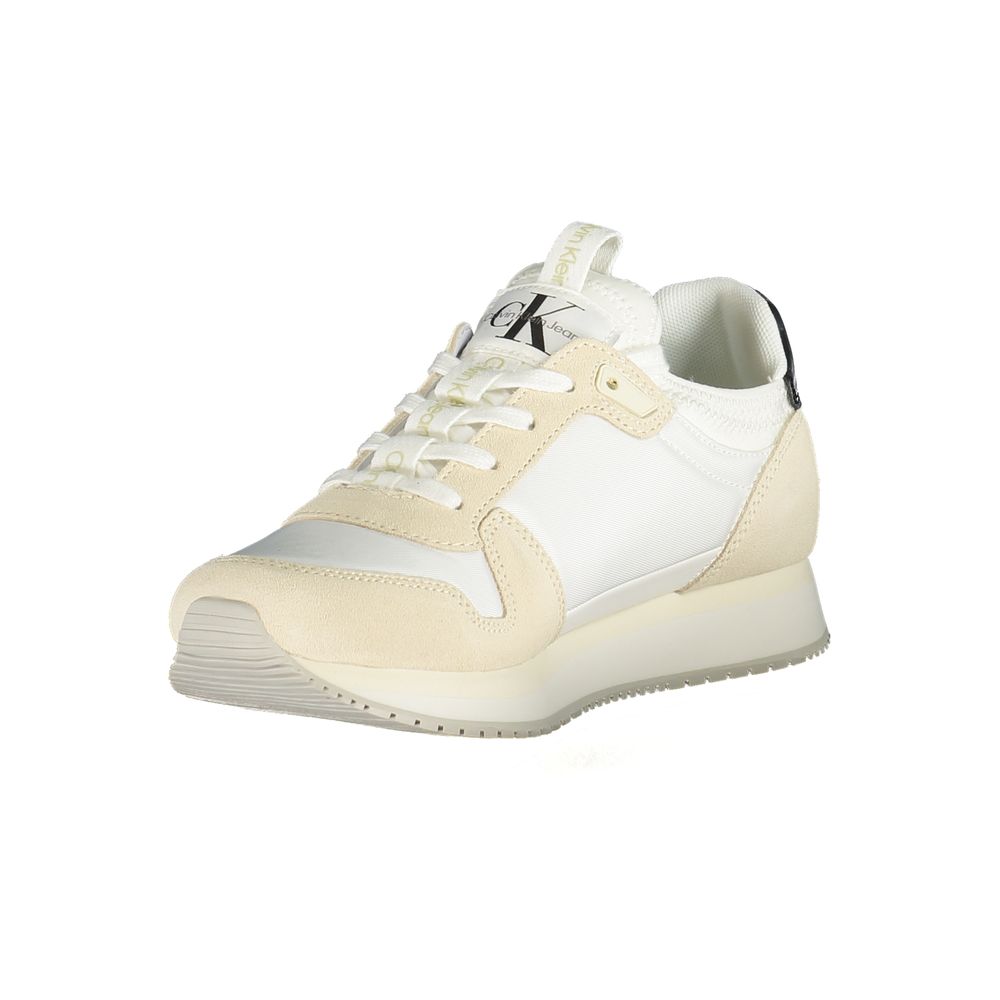 White Polyester Women Sneaker
