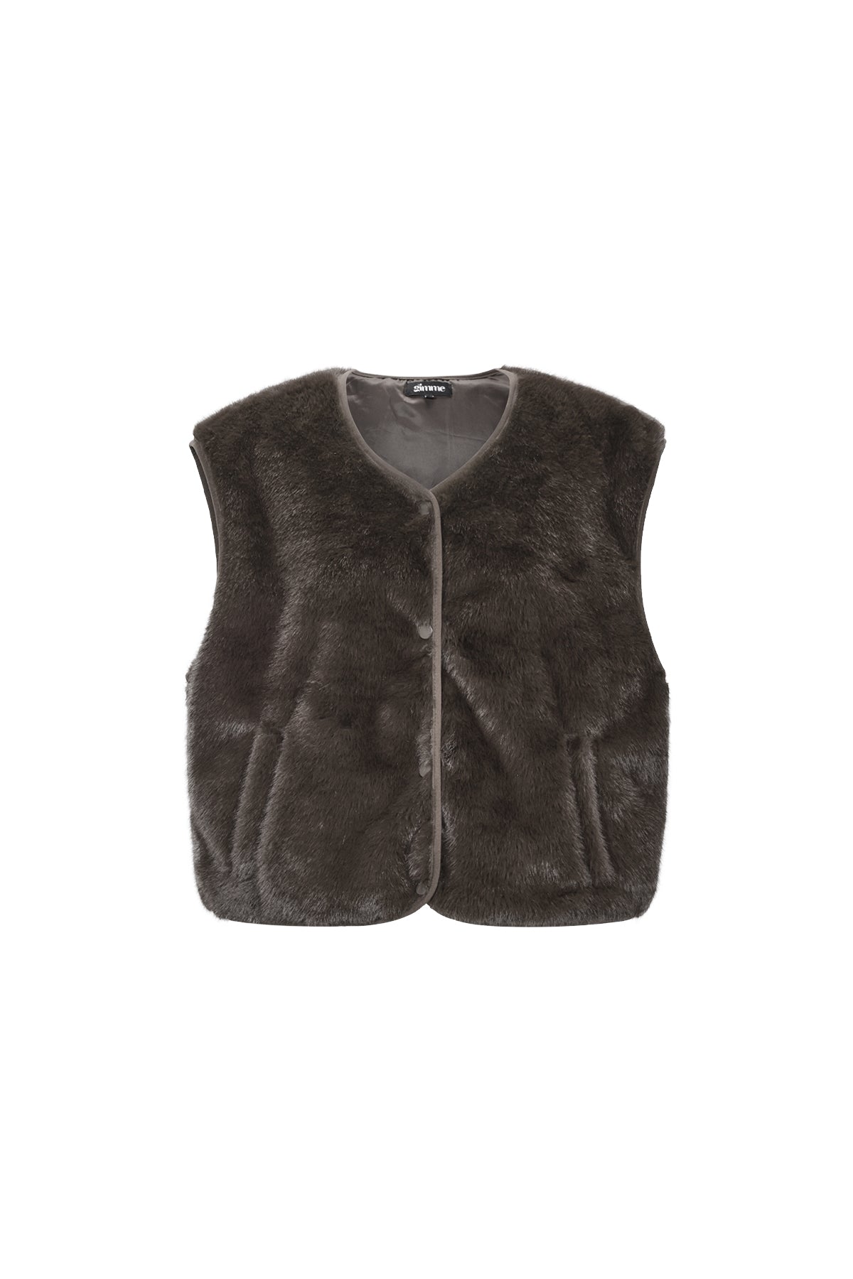 Sleeveless vest faux fur