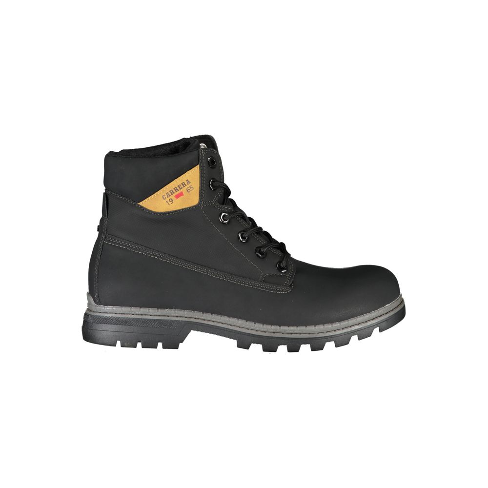 Black Polyester Men Boot