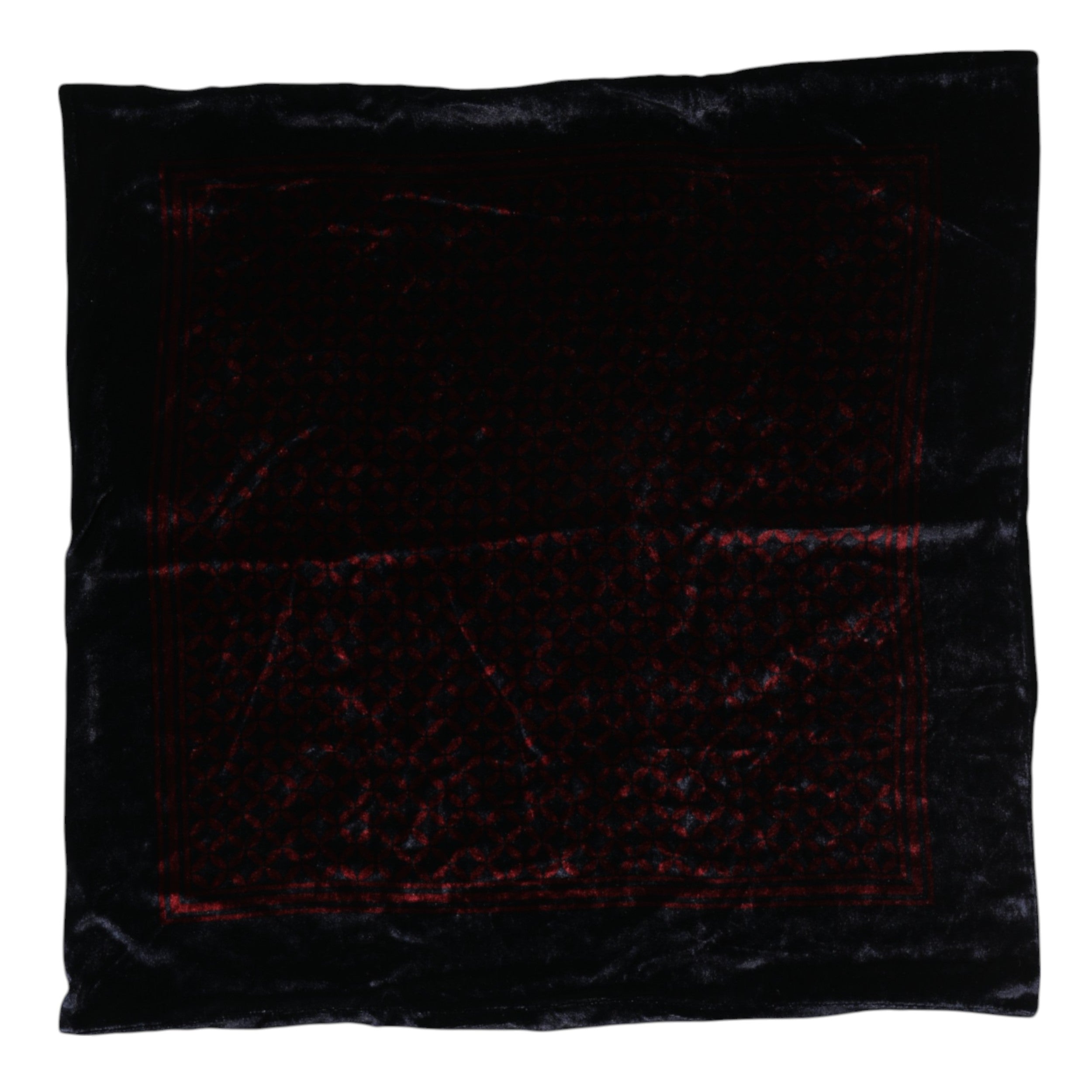 Black Red Viscose Square Men Foulard Scarf