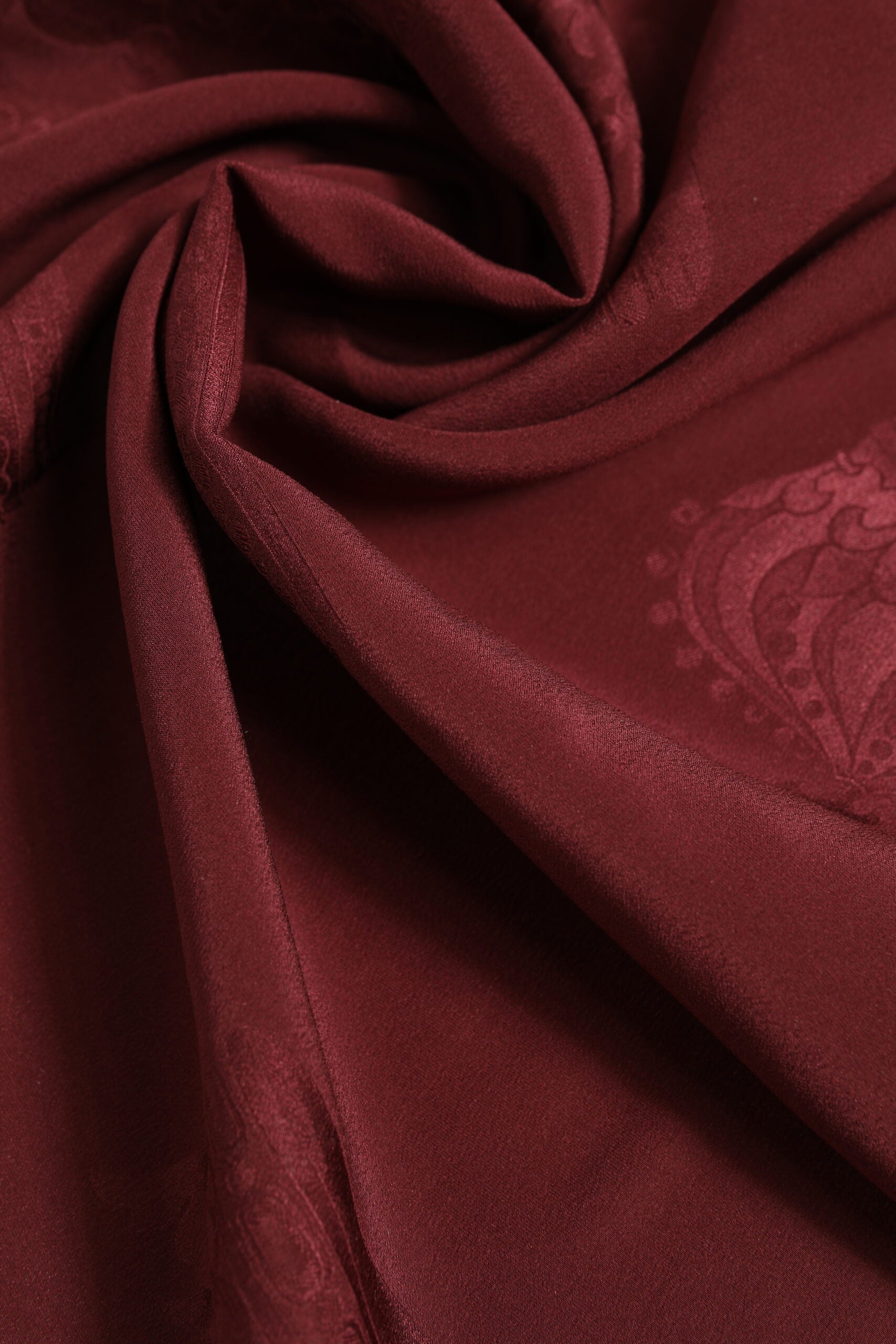 Maroon Silk Crown Square Men Foulard Scarf