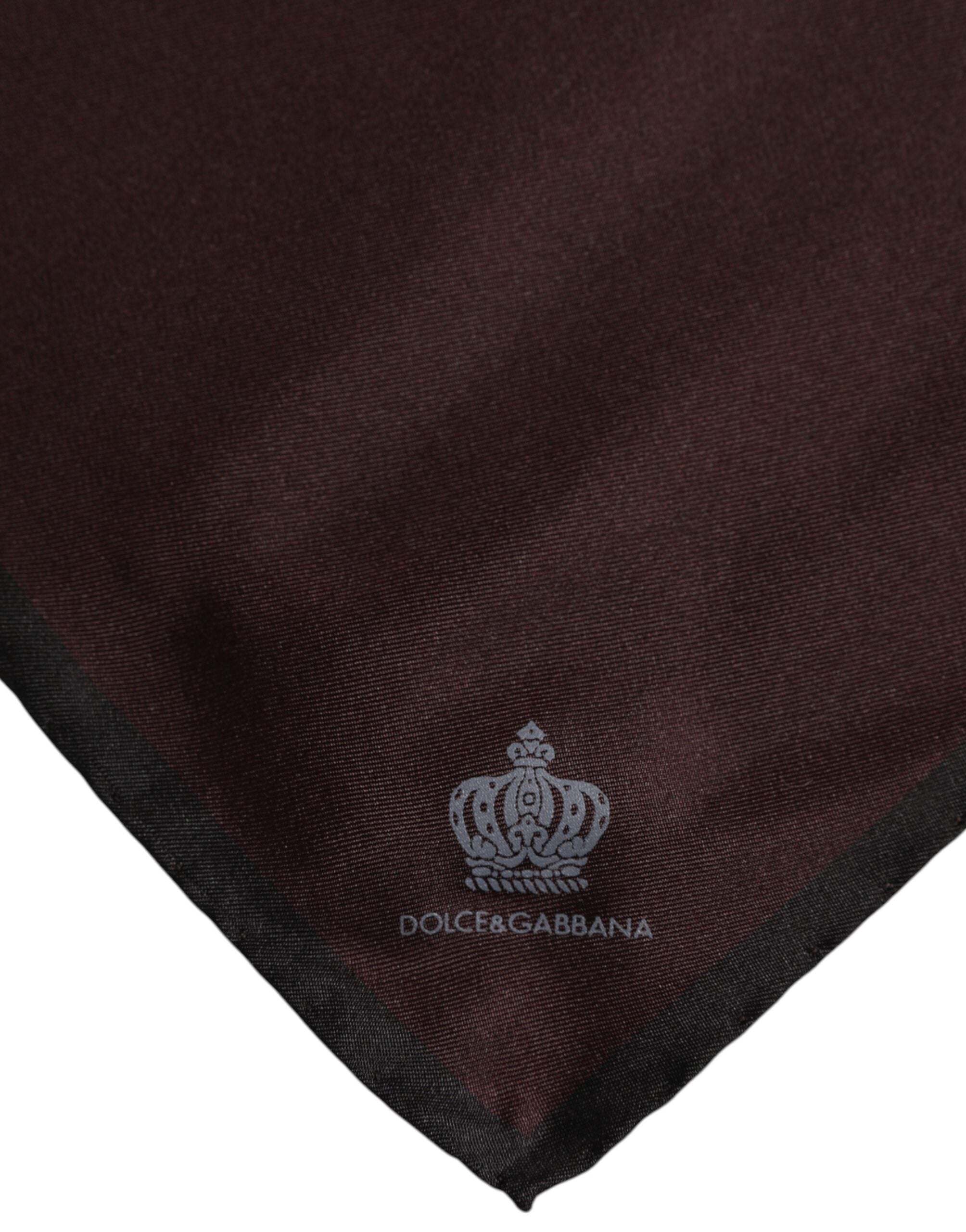Brown DG Crown Silk Square Men Foulard Scarf