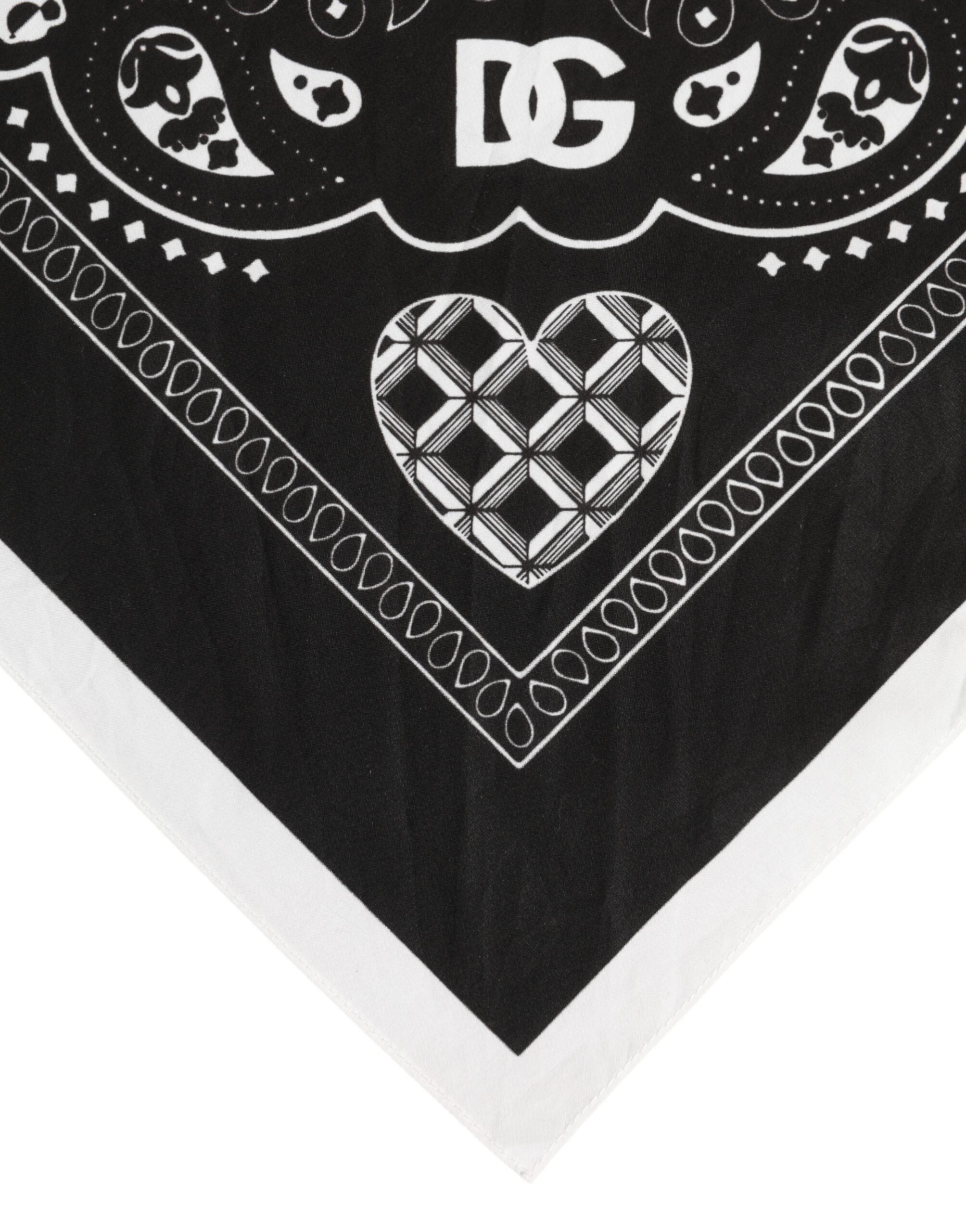 Černobílý šátek Bandana Square Men Foulard