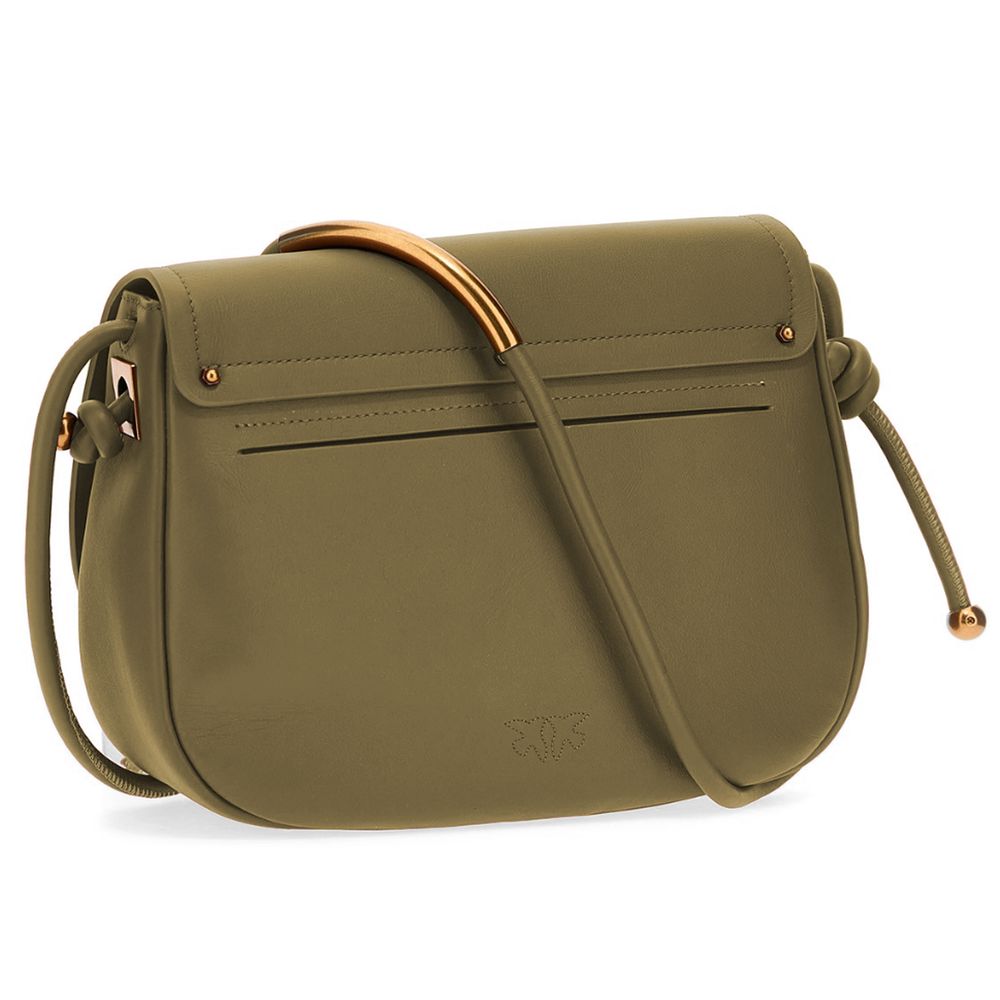 Zelená kožená crossbody kabelka