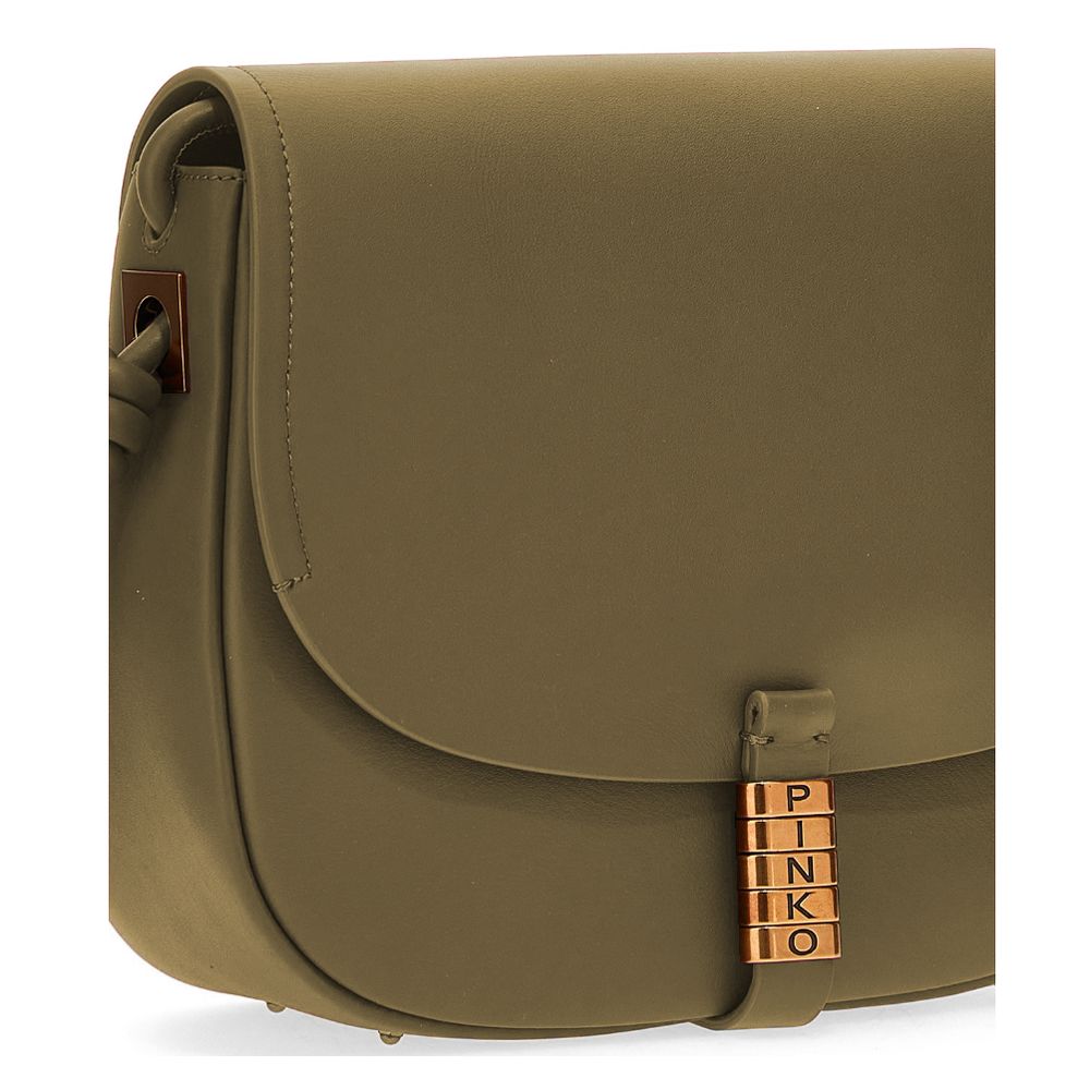 Zelená kožená crossbody kabelka