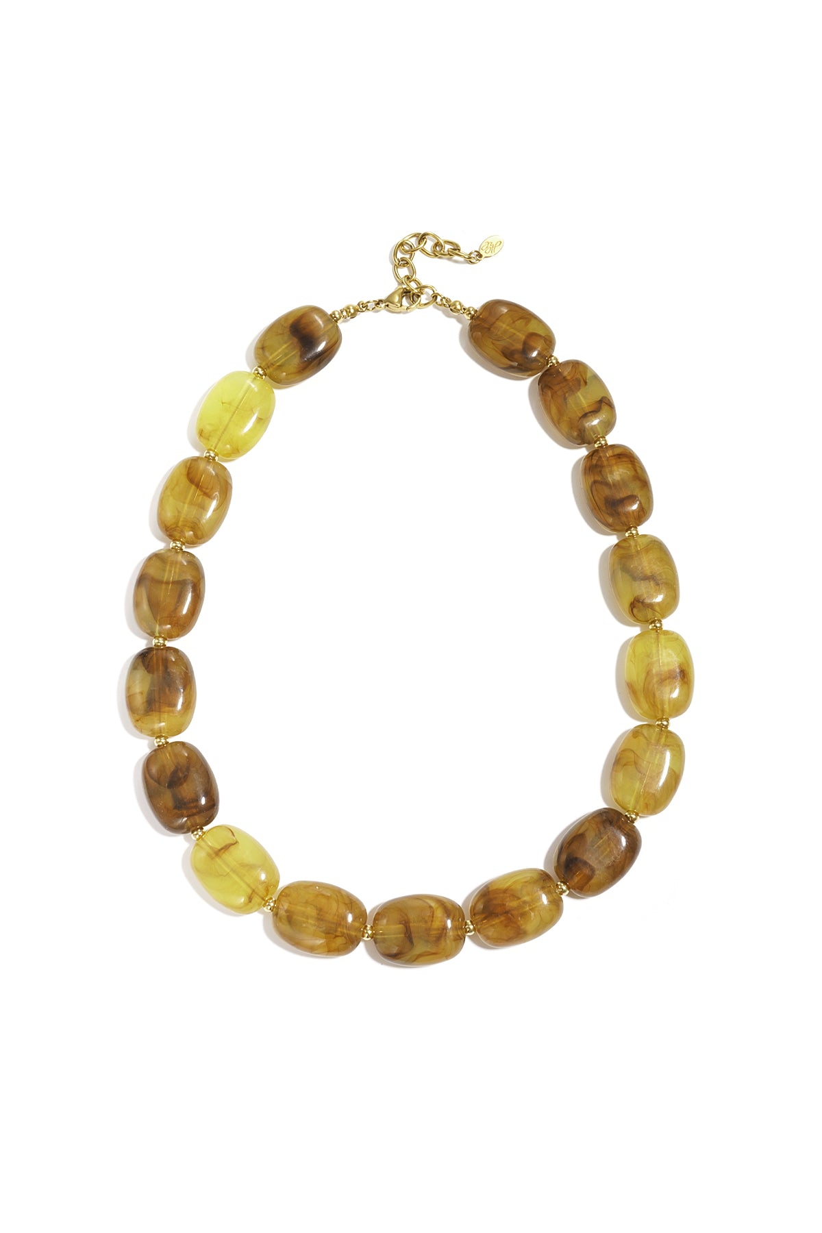 Necklace with squoval beads