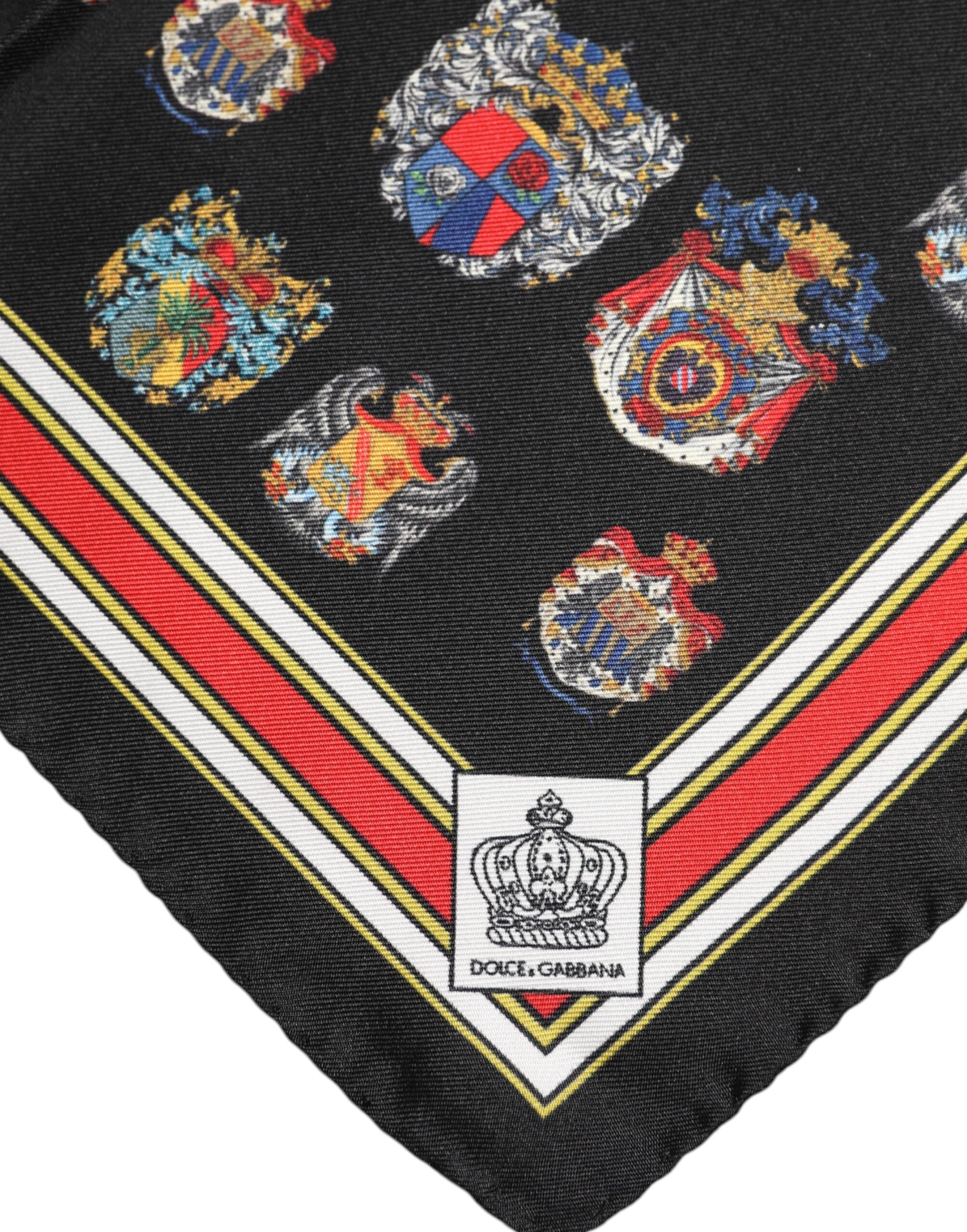 Vícebarevný hedvábný čtvercový pánský šátek Foulard