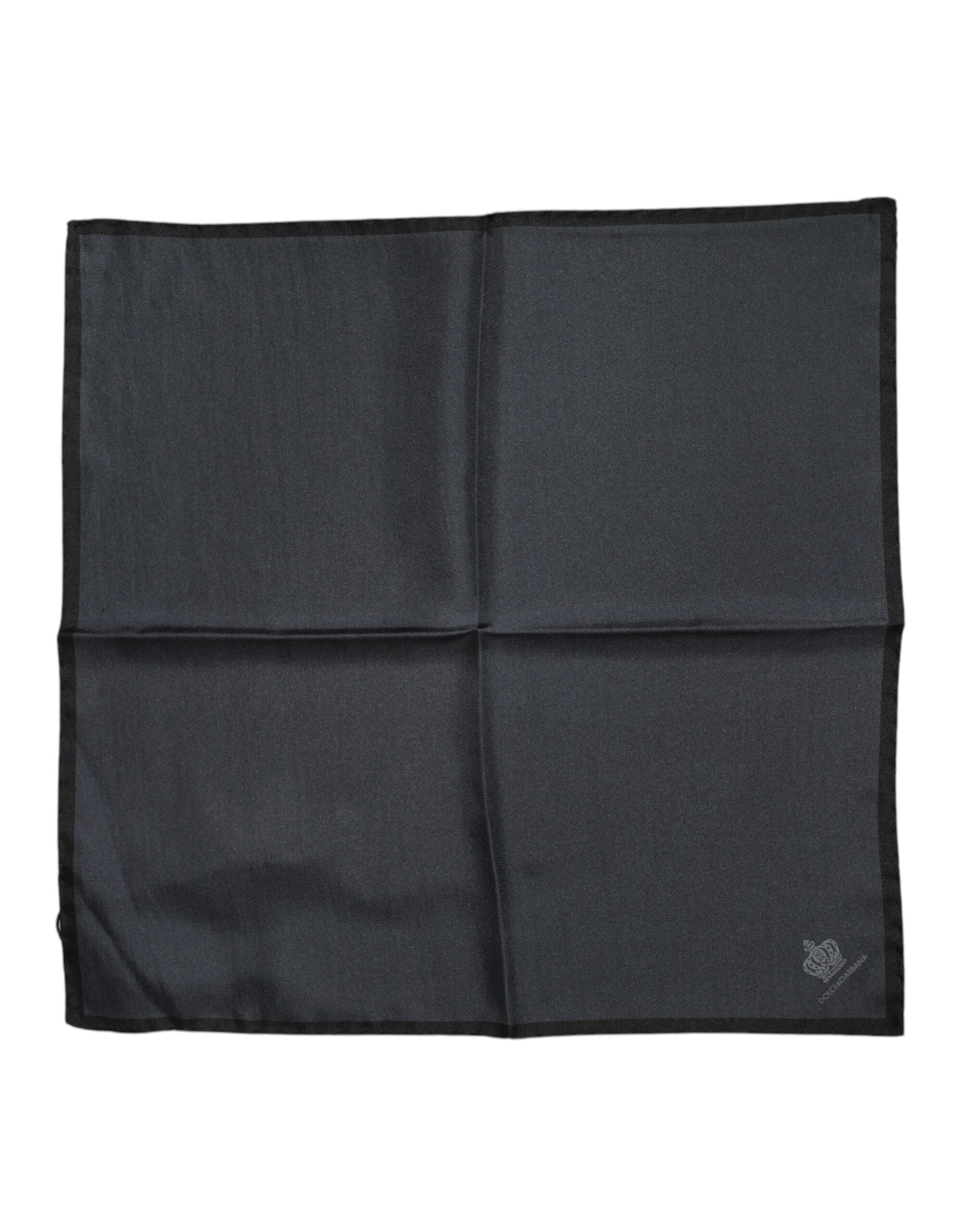 Dark Gray DG Crown Silk Square Foulard Scarf