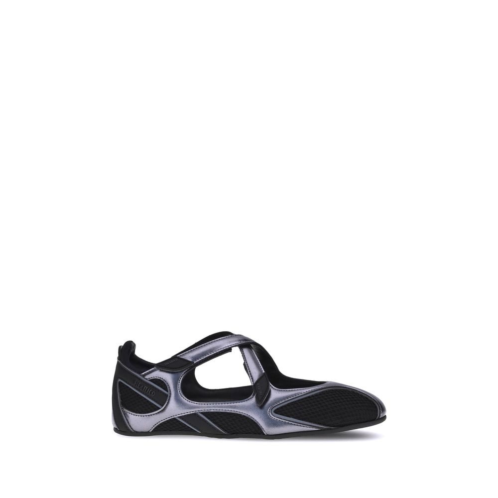 Black Polyethylene Ballet Flats