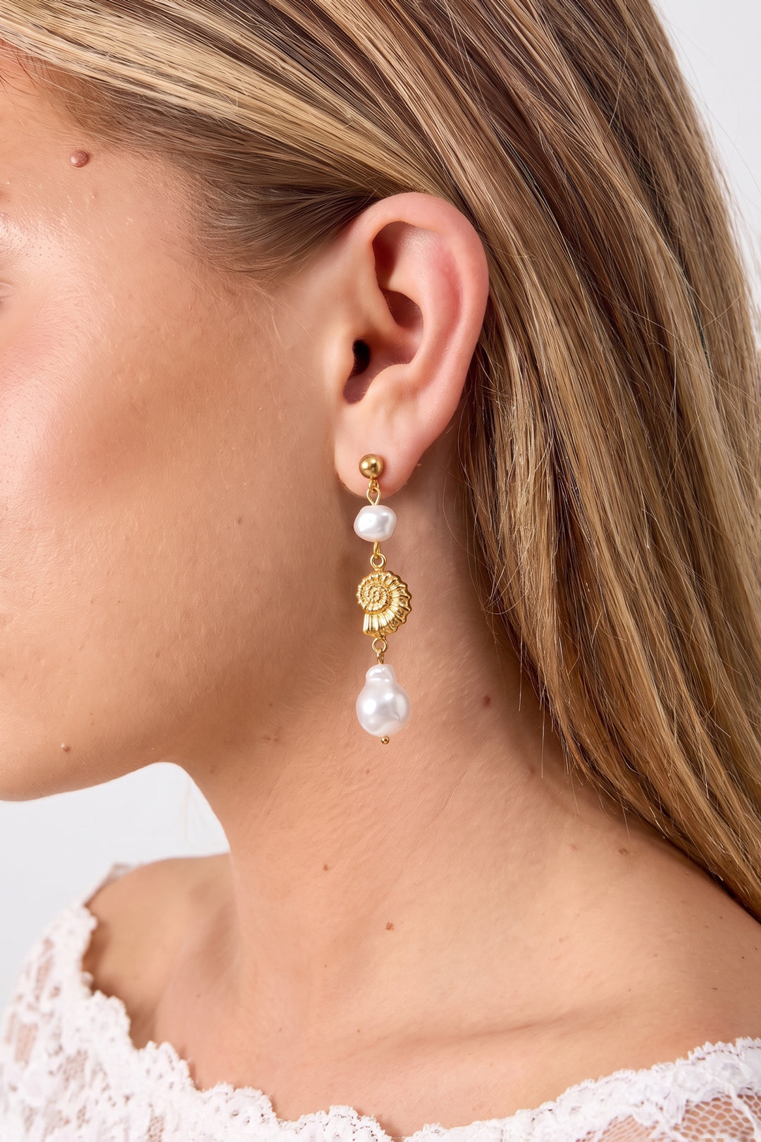 Stainless Steel Dangle Earrings Shell Simple Daily Simple Series Women's jewelry