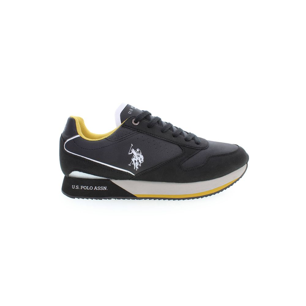 Black Polyester Men Sneaker