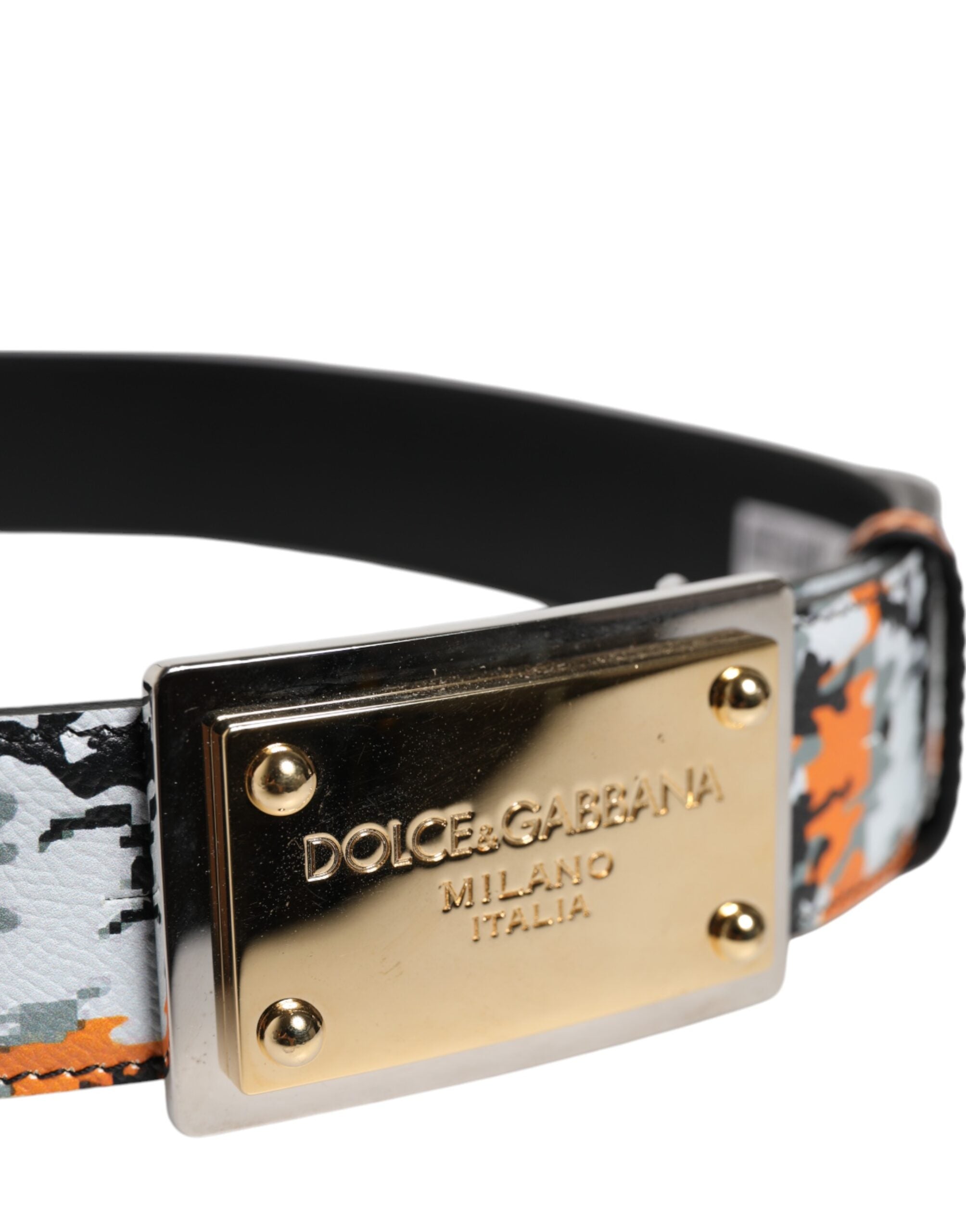 Multicolor Camouflage Metal Logo Buckle Belt