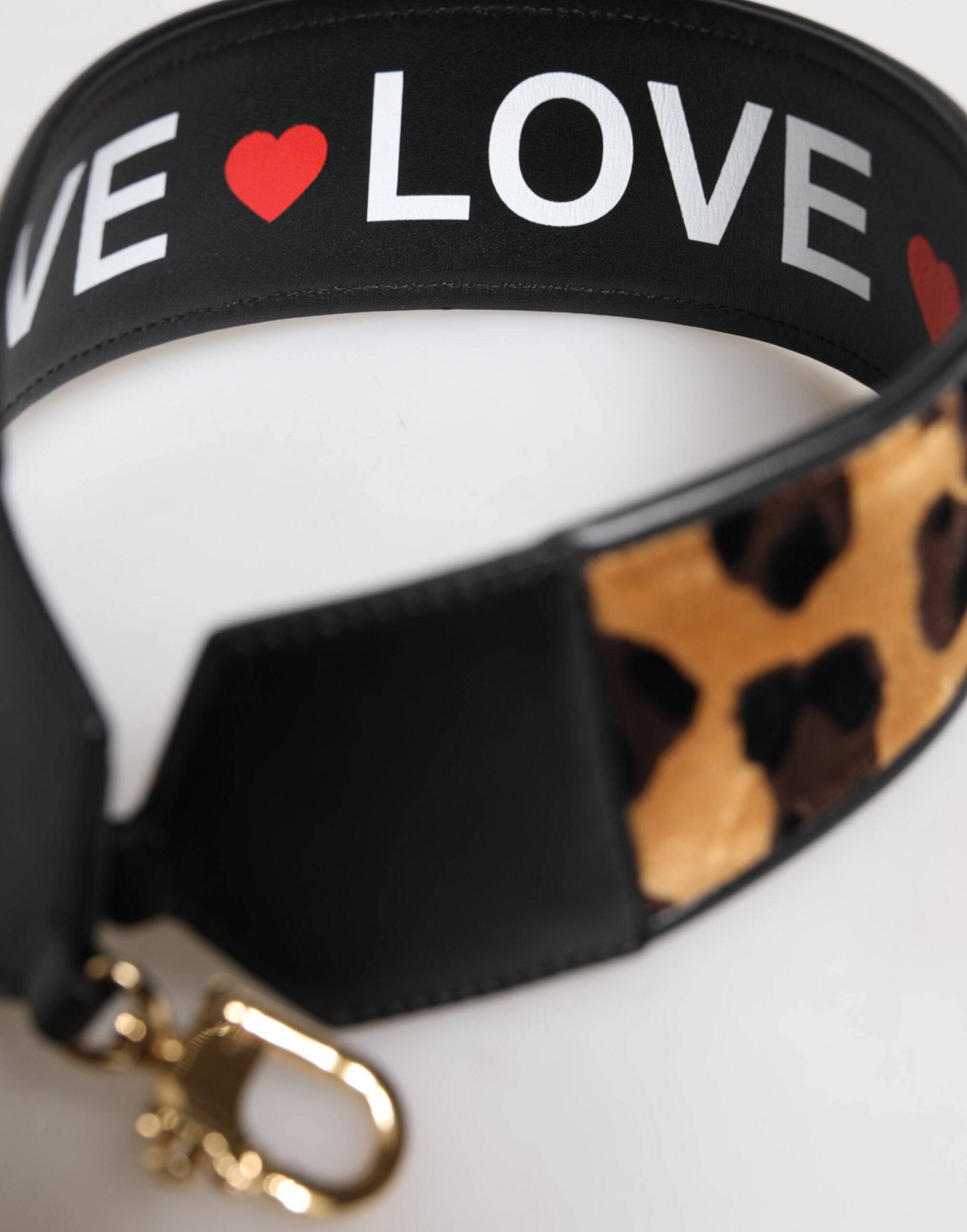 Černá oboustranná taška s leopardím potiskem a ramenním popruhem