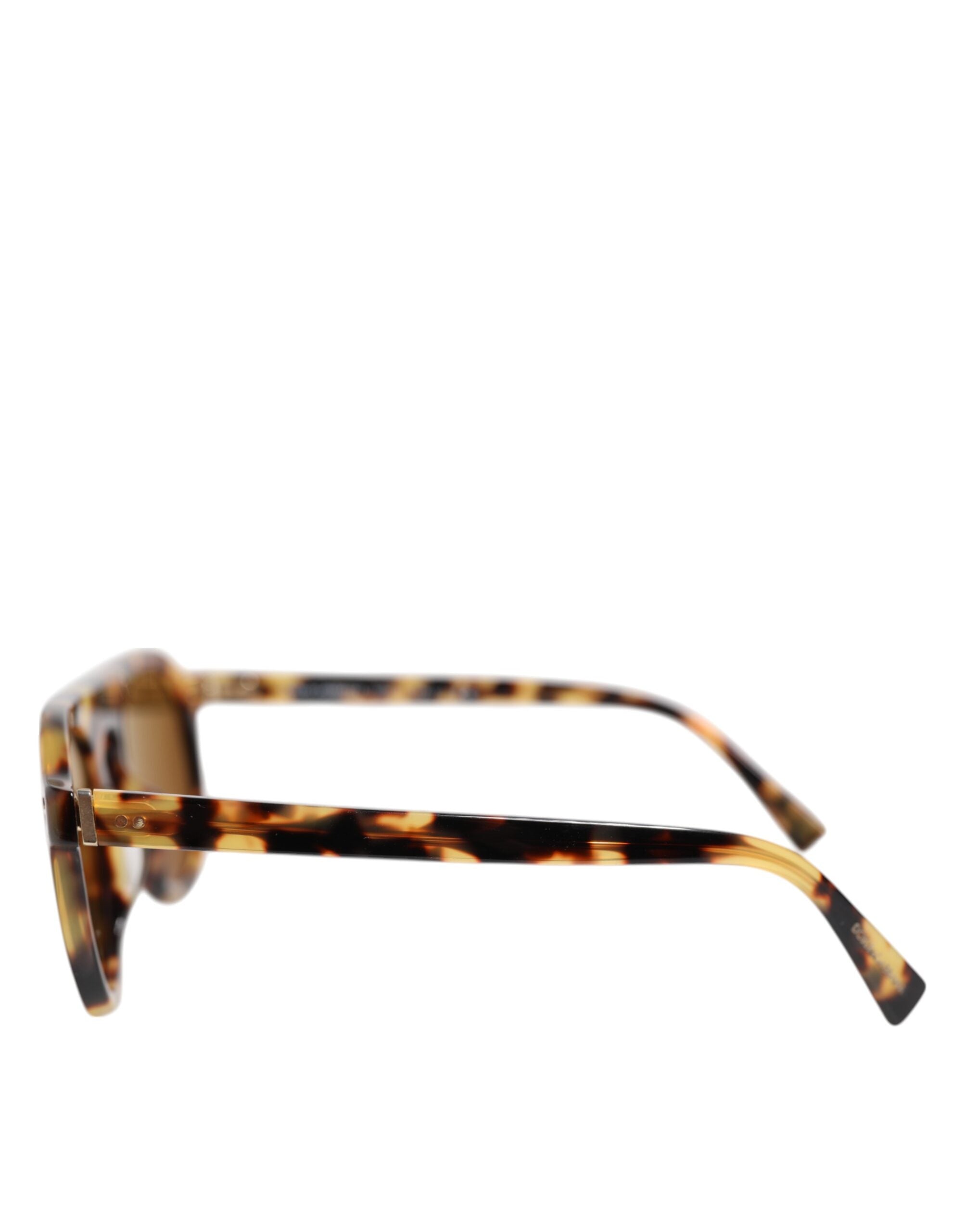 Hnědé acetátové kulaté sluneční brýle s leopardím potiskem
