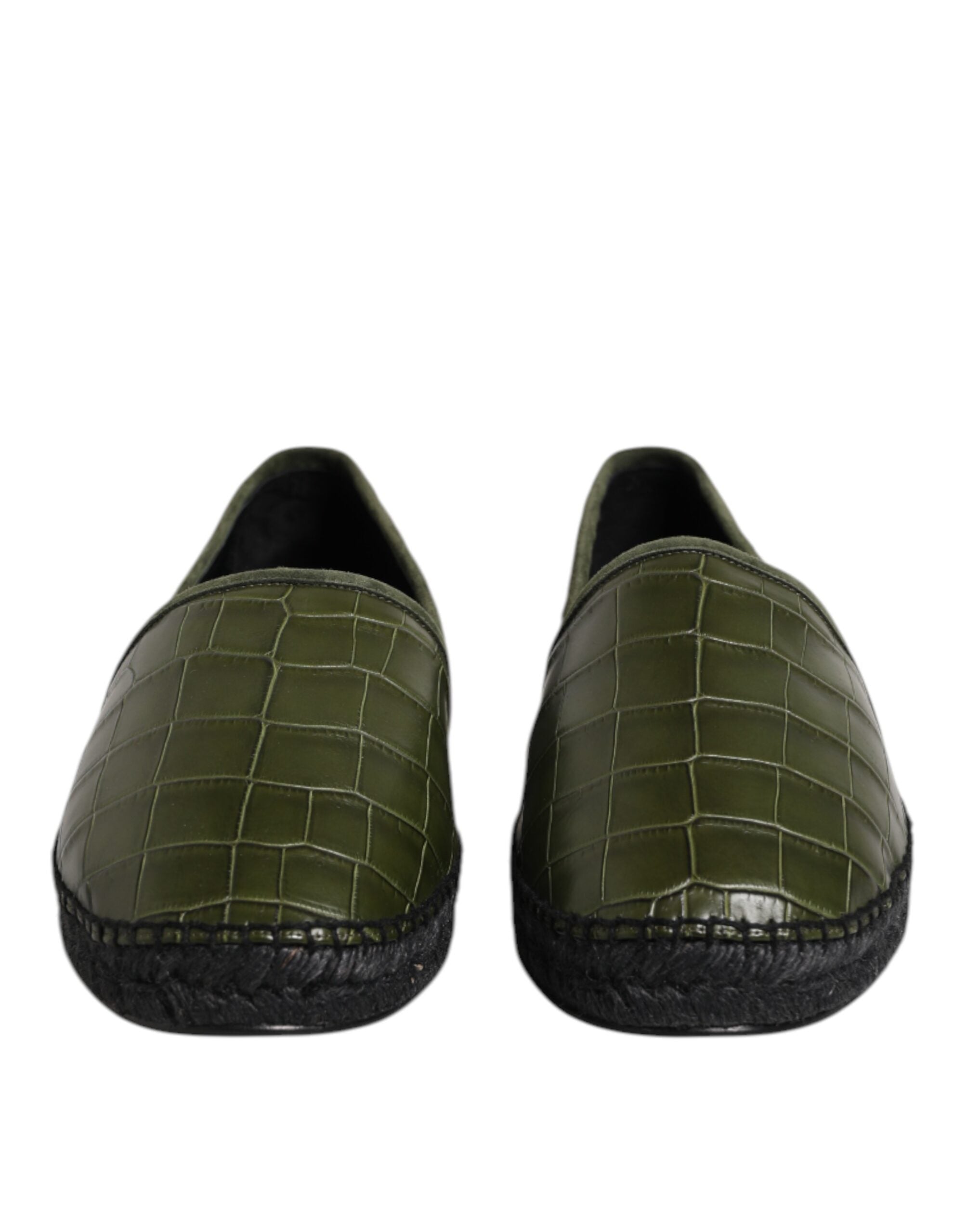 Zelené exotické kožené espadrilky nazouvací boty