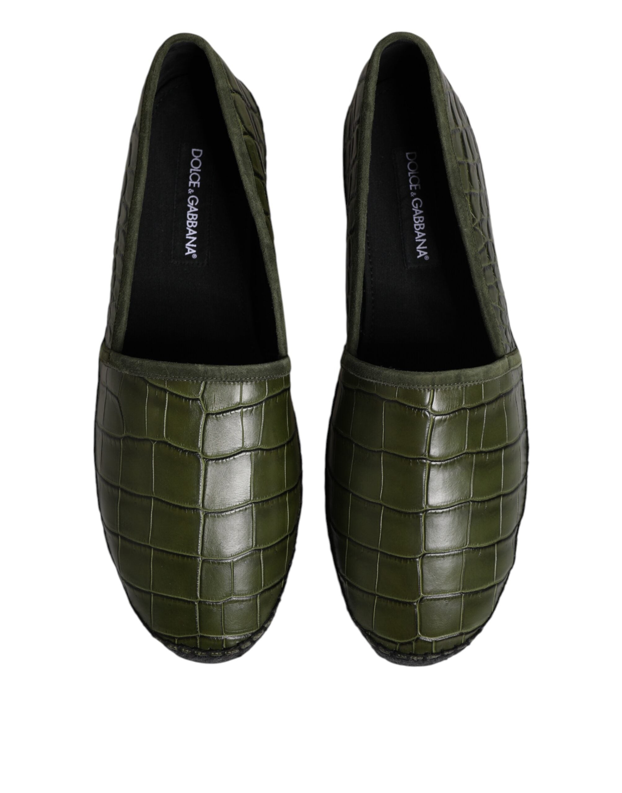 Zelené exotické kožené espadrilky nazouvací boty