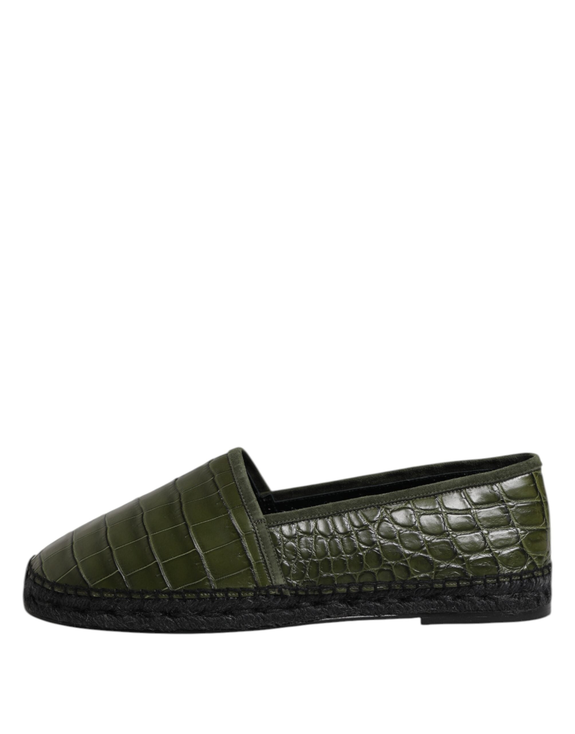 Zelené exotické kožené espadrilky nazouvací boty