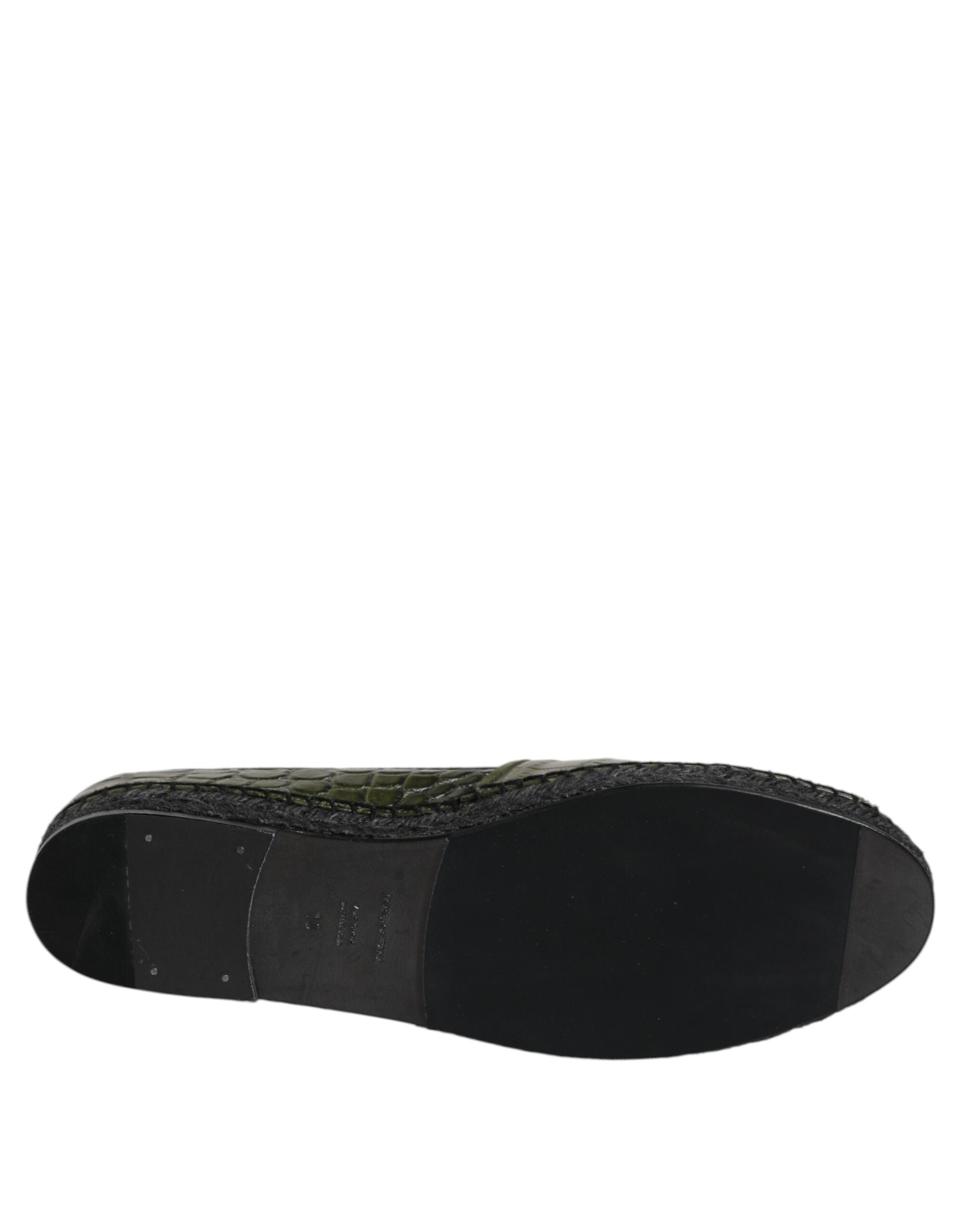 Zelené exotické kožené espadrilky nazouvací boty