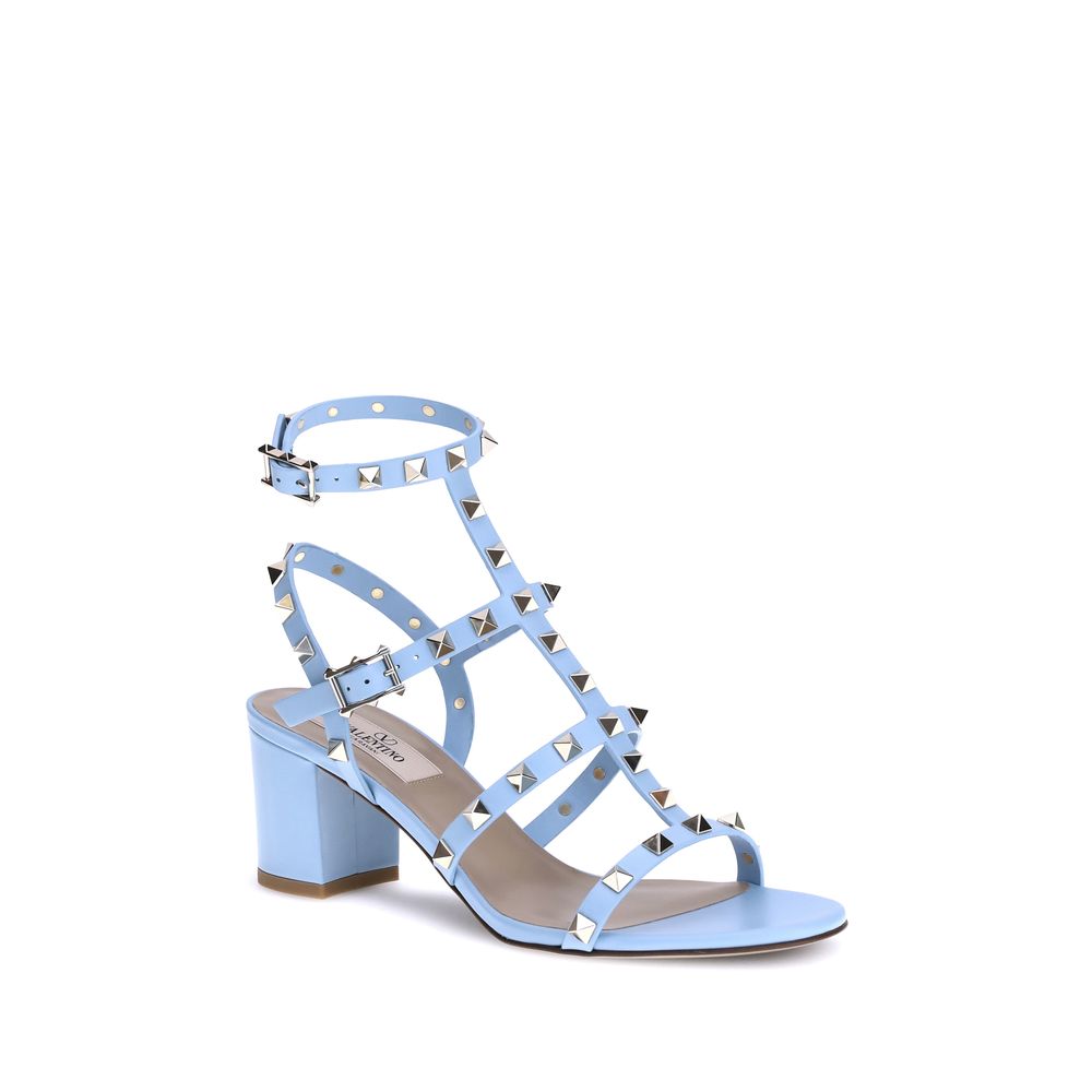 Light Blue Calf Leather Bos Taurus Strap-On Sandals