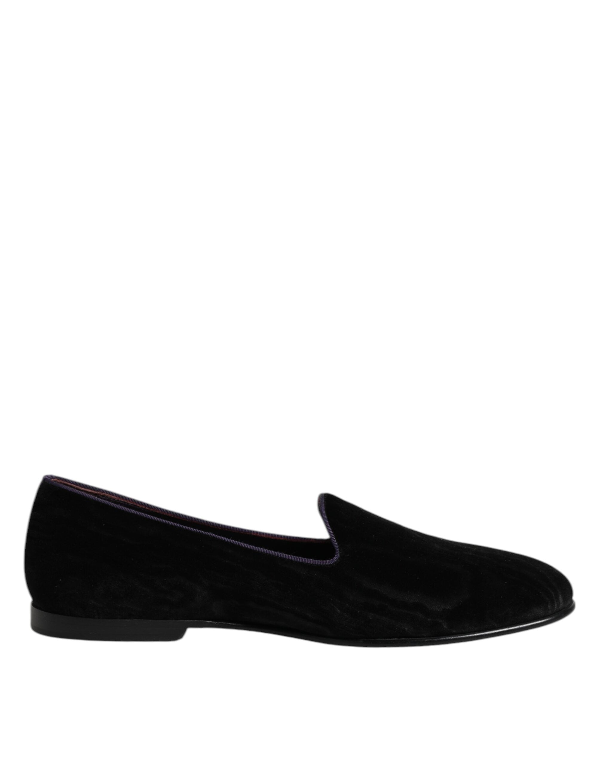 Černé mokasíny s výšivkou DG Crown Slip-On