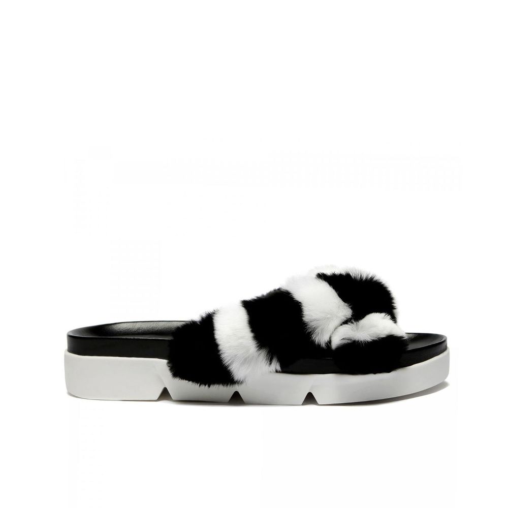 Black Fur Slippers