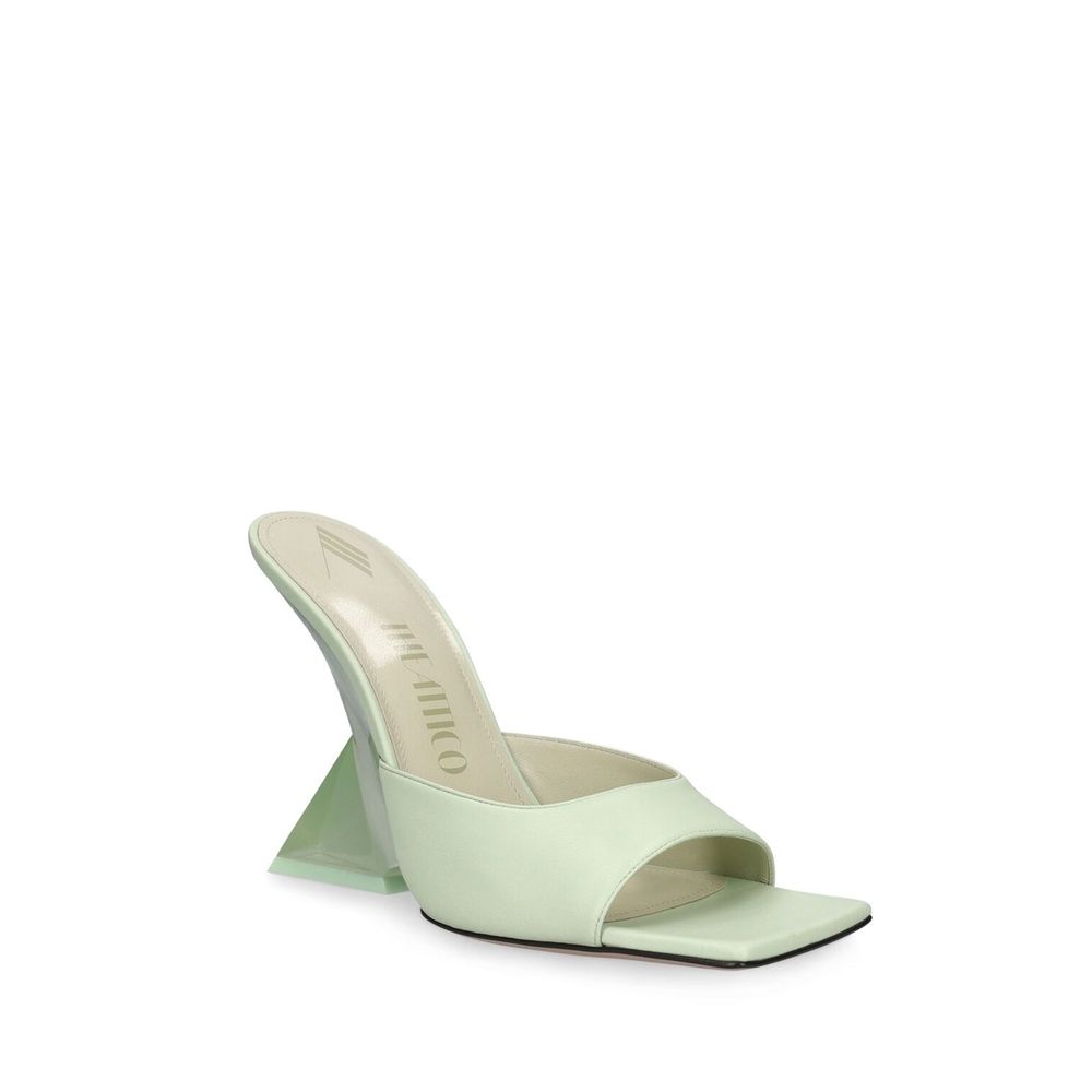 Green Calfskin Platform Sandals