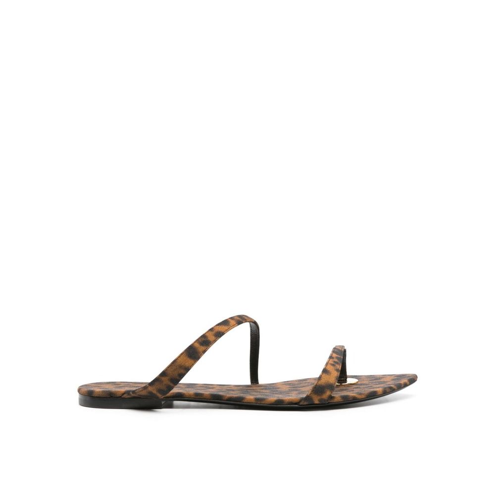 Brown Fabric Strap-On Sandals