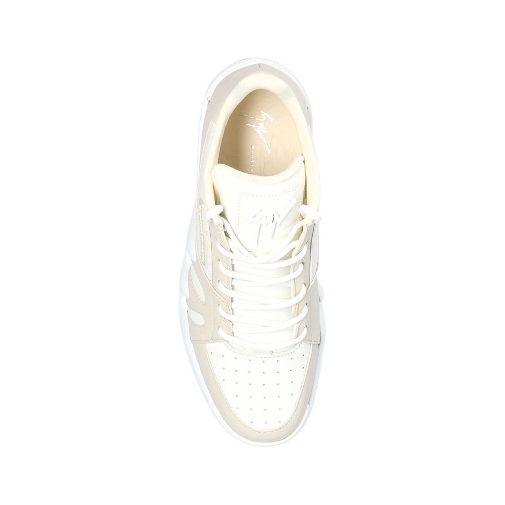 White Calfskin Low Top Sneakers