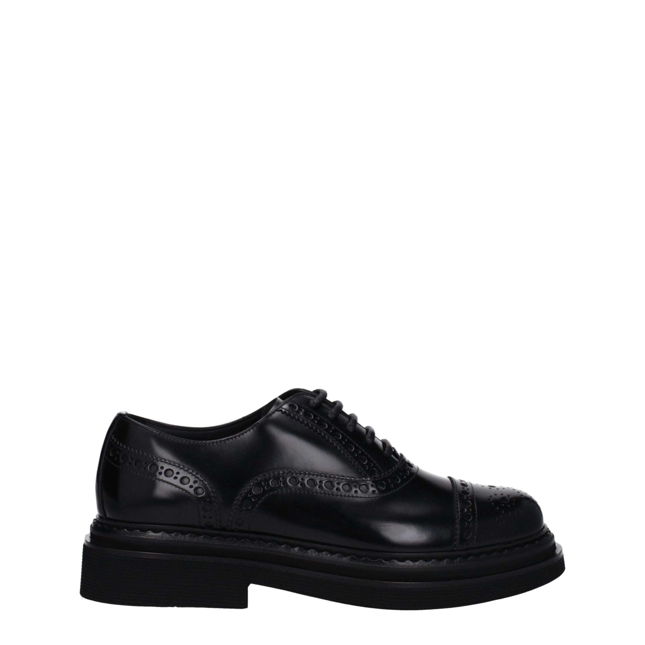 Black Leather Oxfords And Derbies