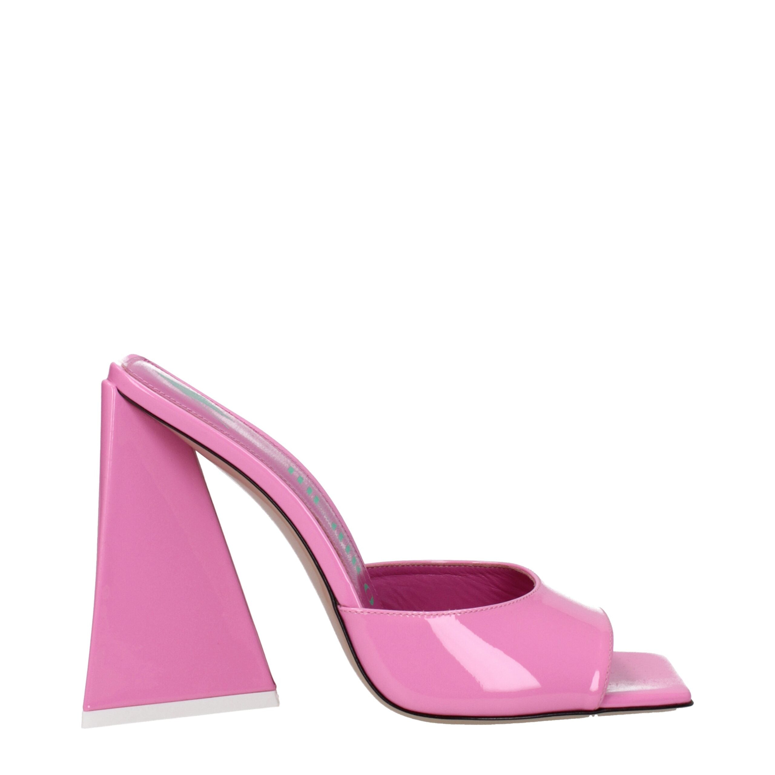 Pink Leather Platform Sandals