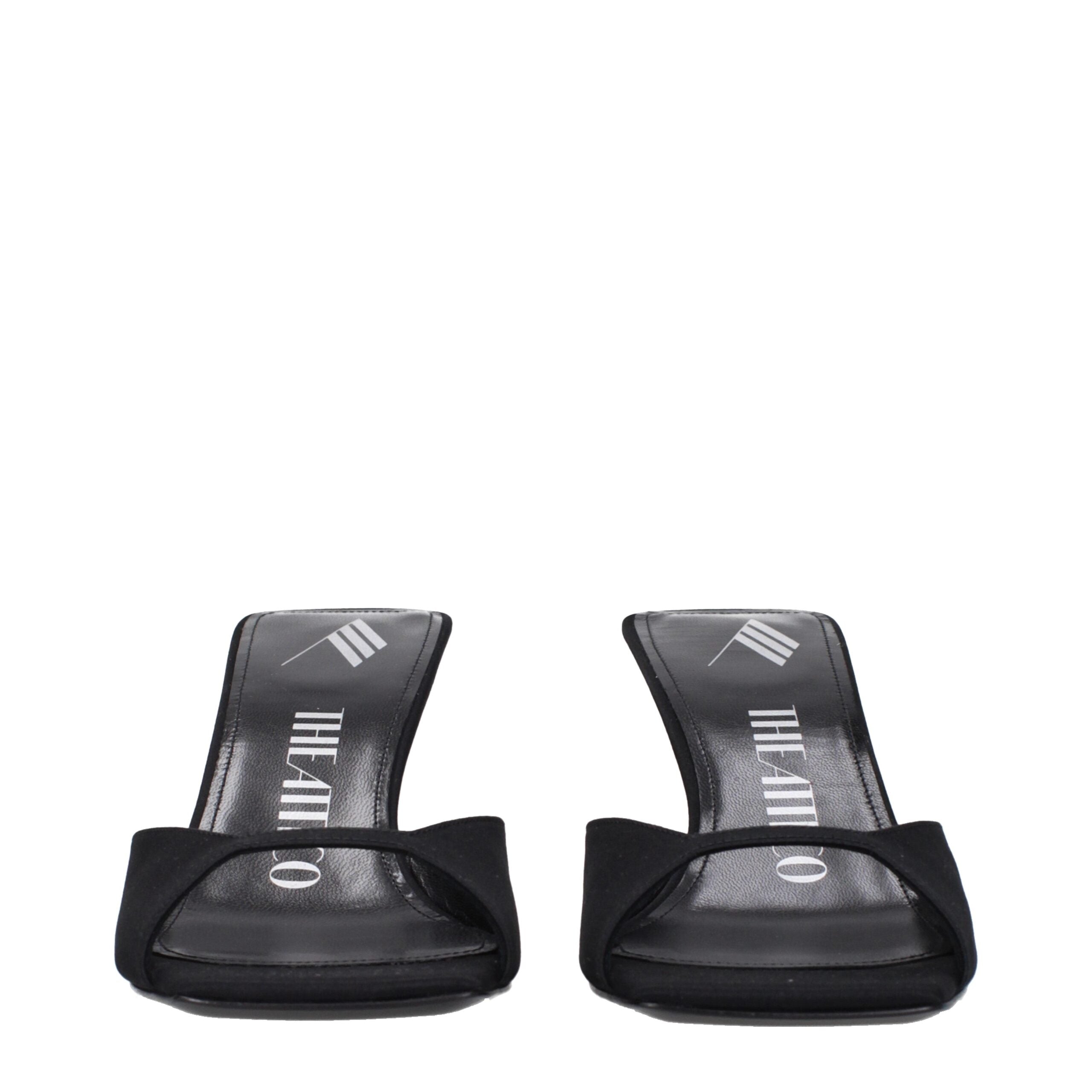 Black Satin Stiletto Heel Sandals