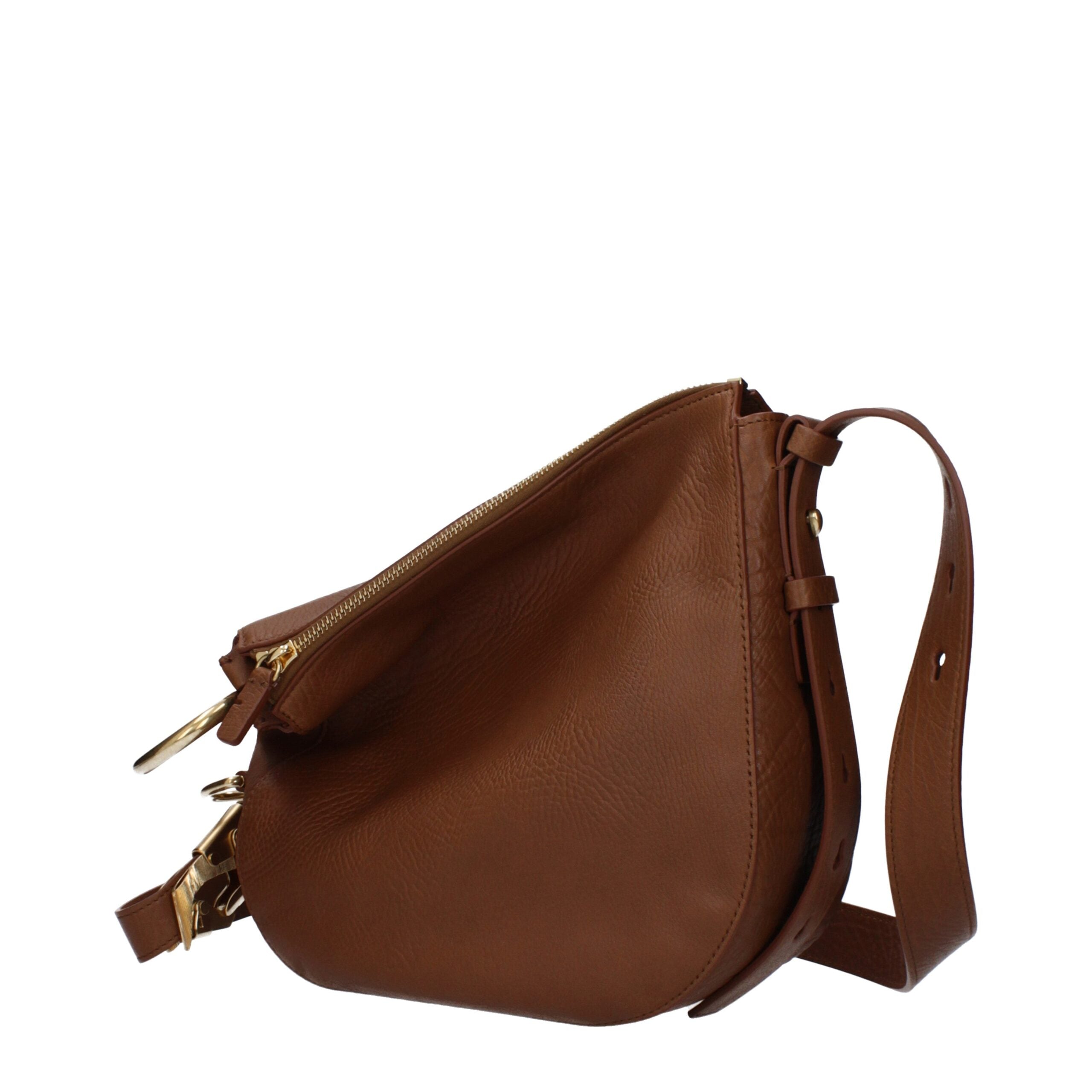 Hnědé kožené crossbody kabelky