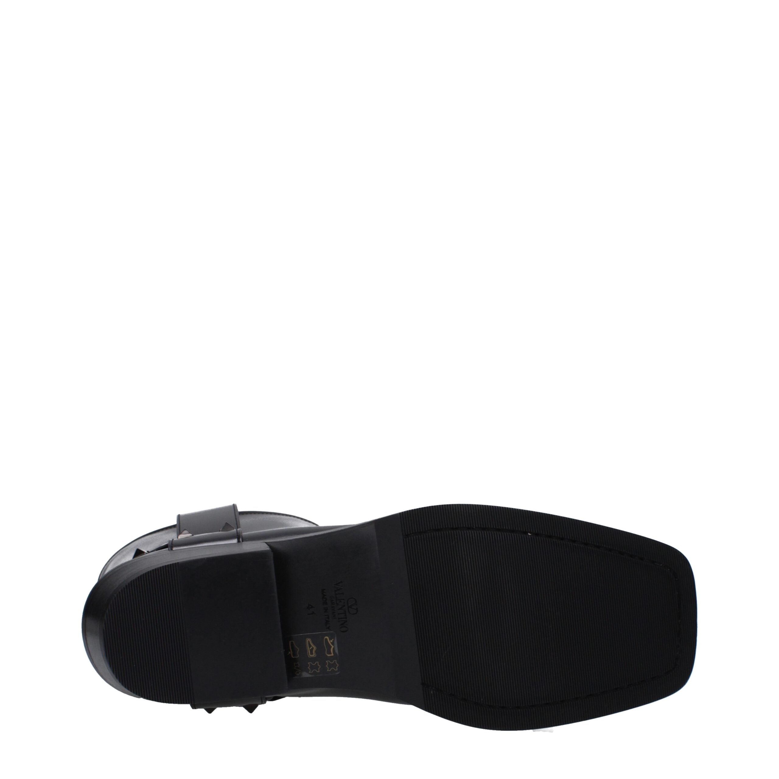 Black Leather Ankle Boots