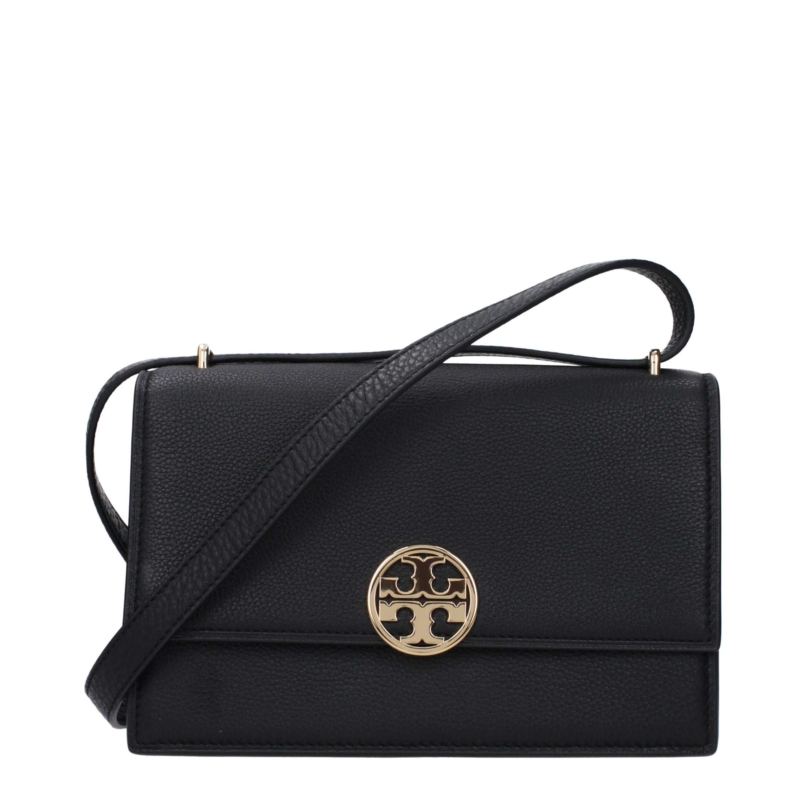 Černé kožené crossbody kabelky